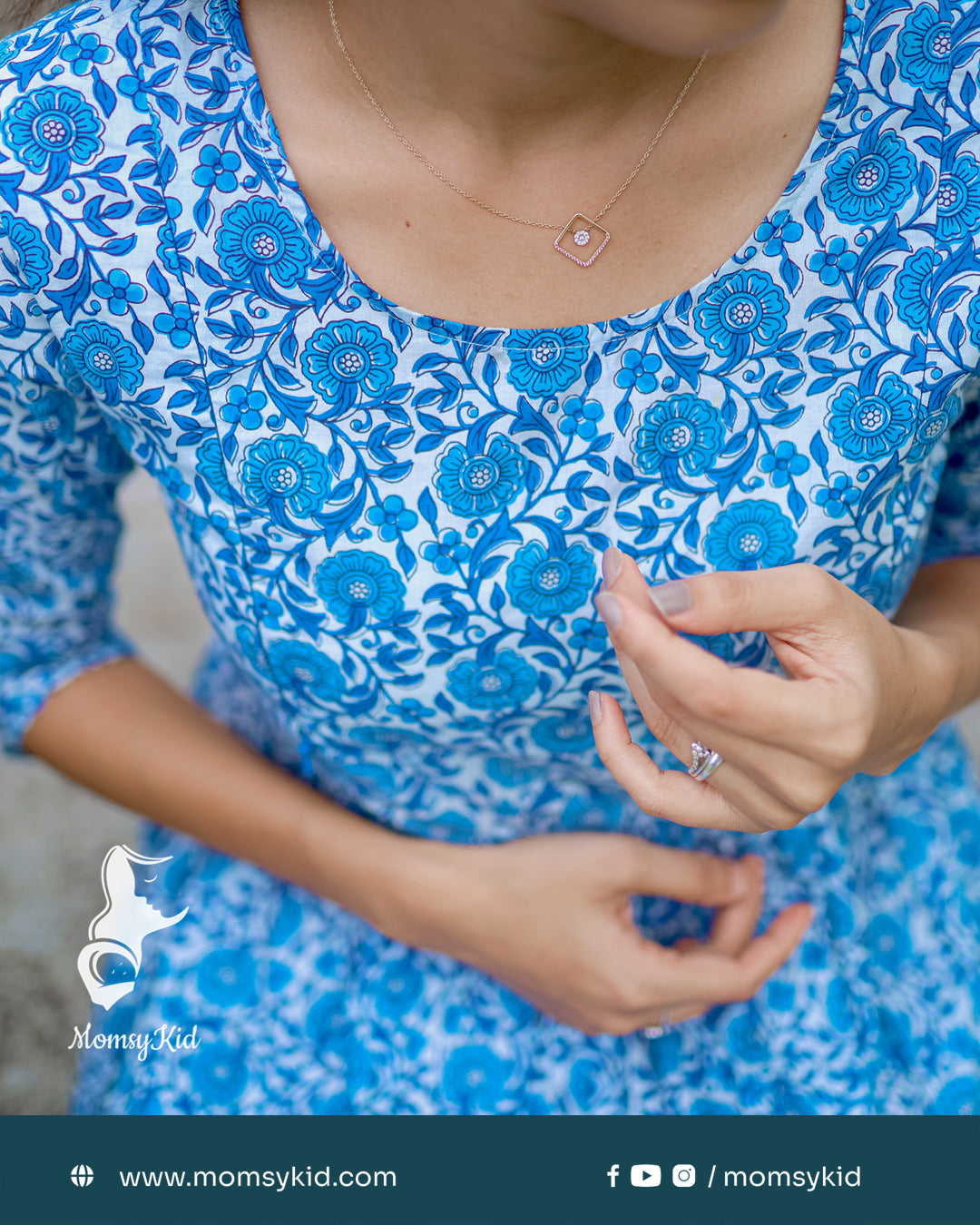 Premium cotton floral print maternity wear