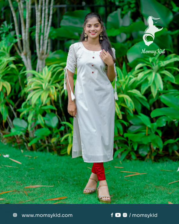 Designer cotton Kurthi with designer sleeves