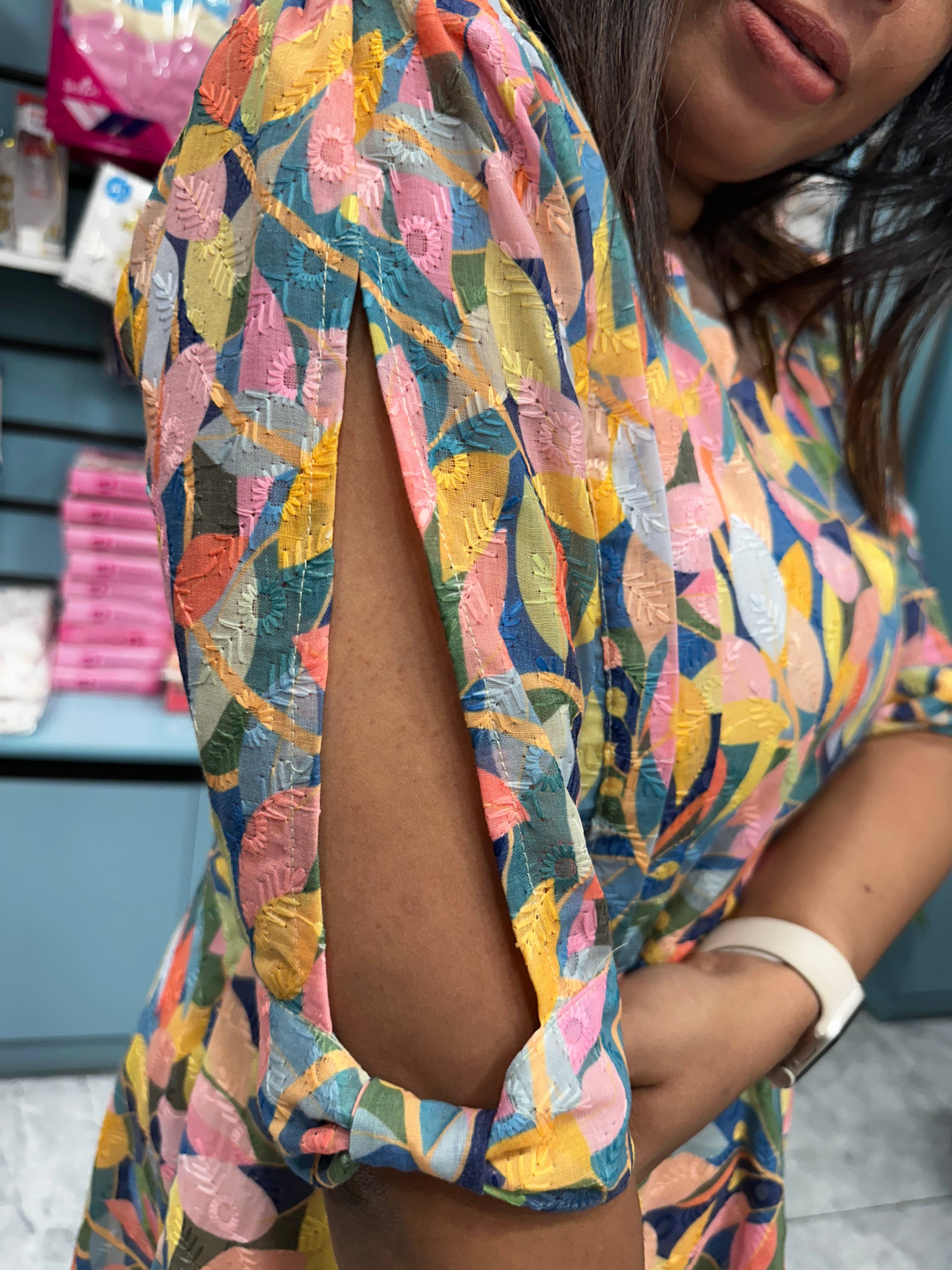 VIBRANT COLOUR HACOBBA MATERNITY DRESS|MATERNITY | FEEDING FRIDENDLY|MK-MW-1117