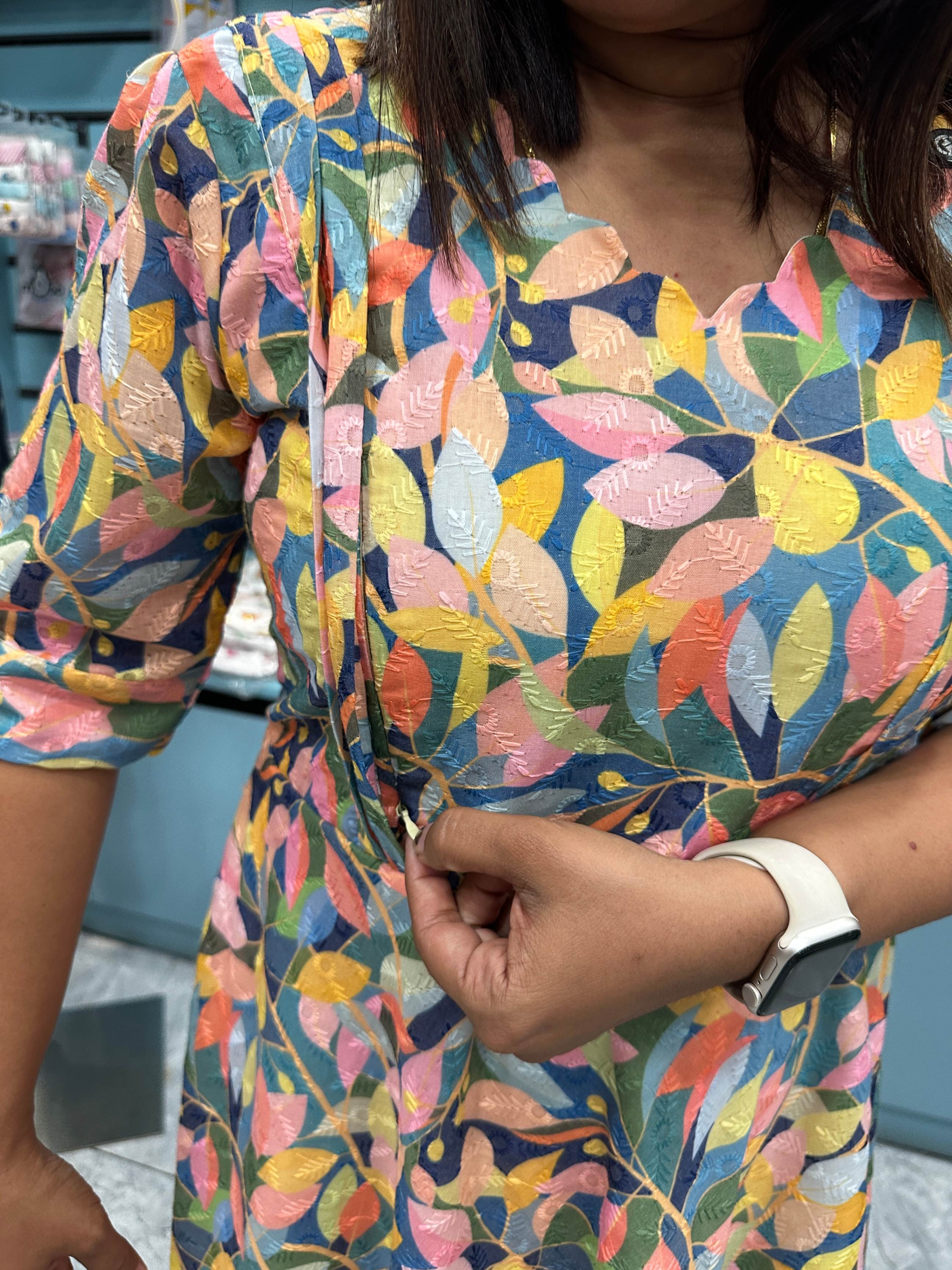 VIBRANT COLOUR HACOBBA MATERNITY DRESS|MATERNITY | FEEDING FRIDENDLY|MK-MW-1117