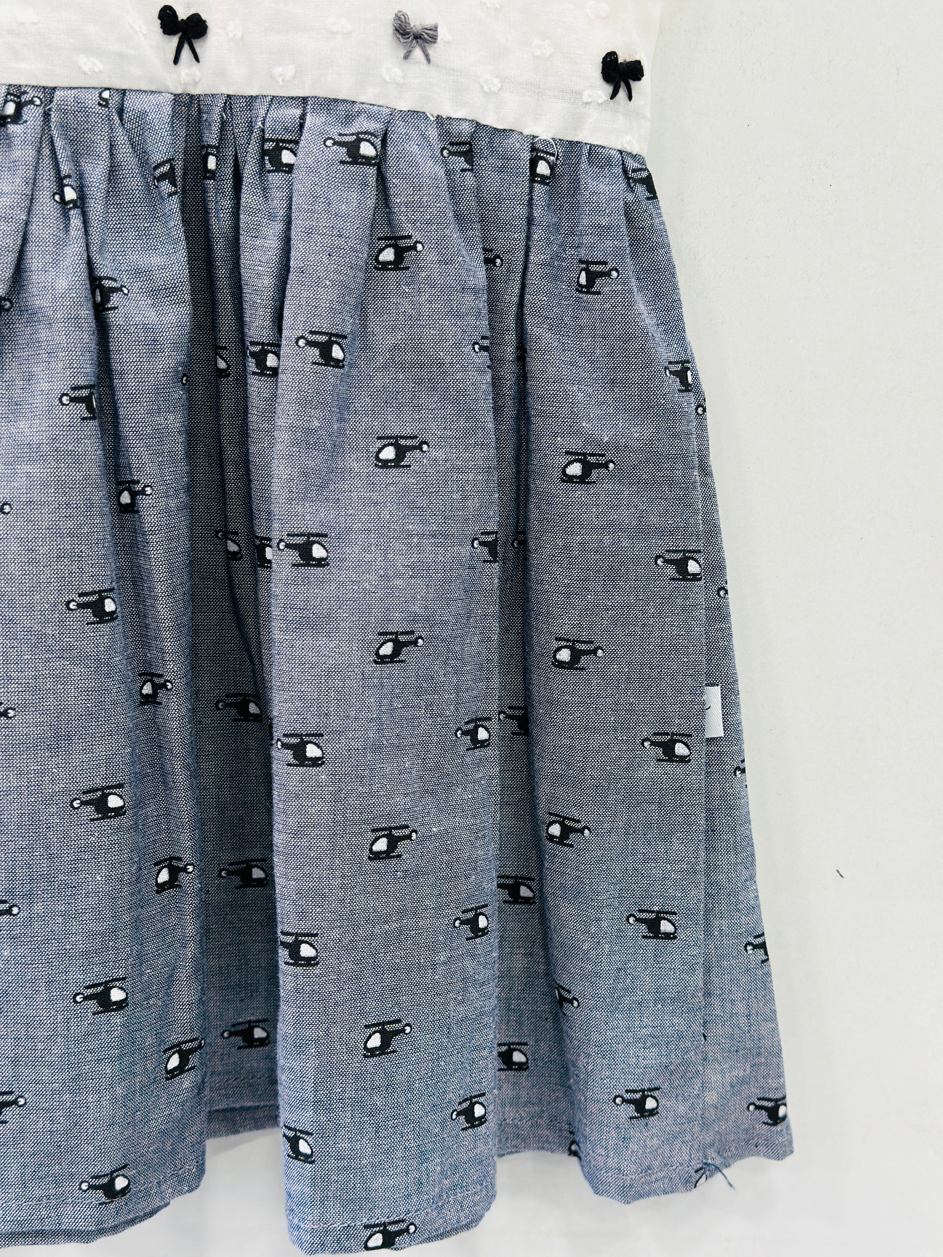 Cotton Frock With Thread Work In Yoke(1-2yrs) | MK-GW-1003