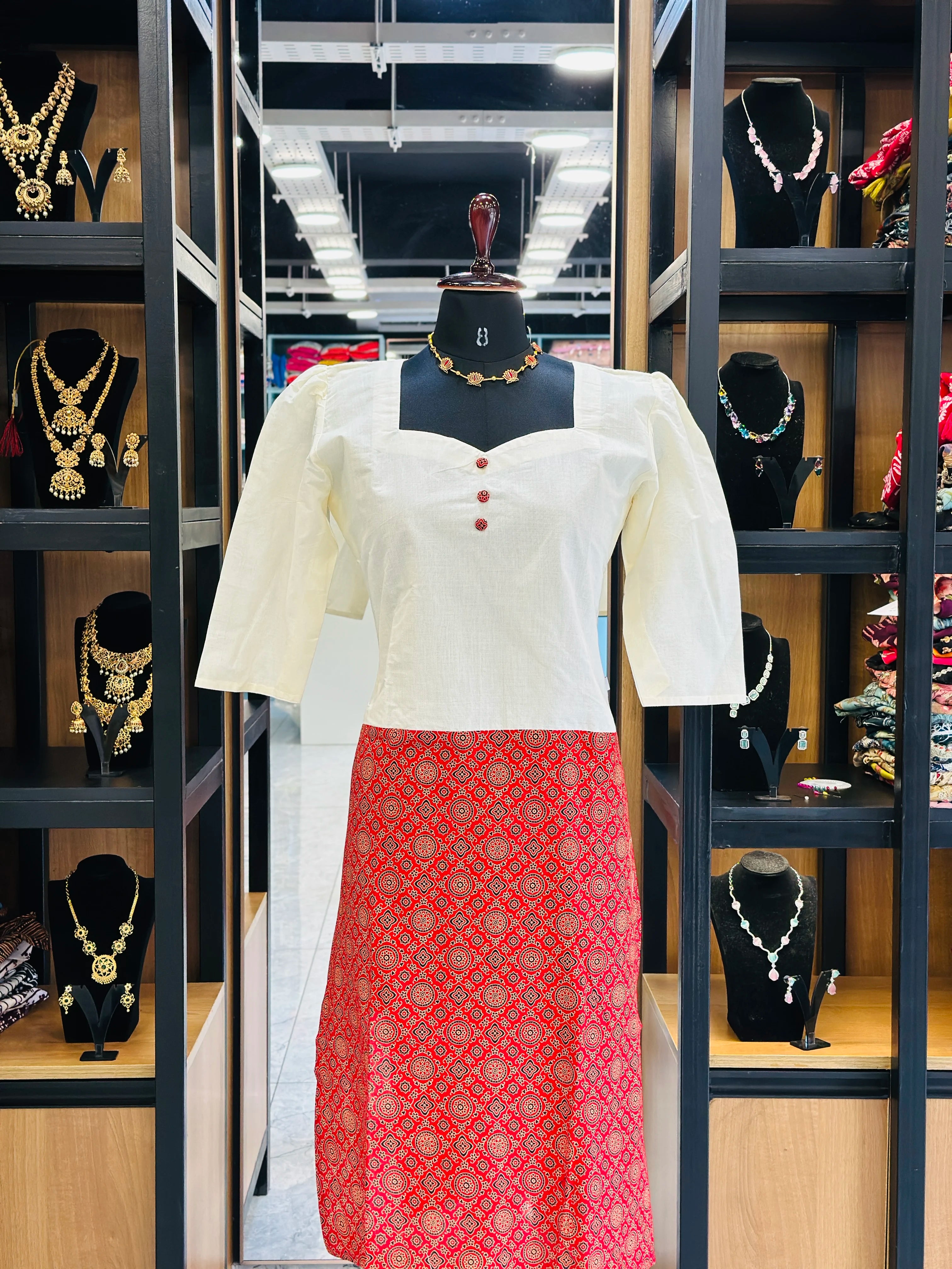 Cotton Ajrak Festive Wear Top