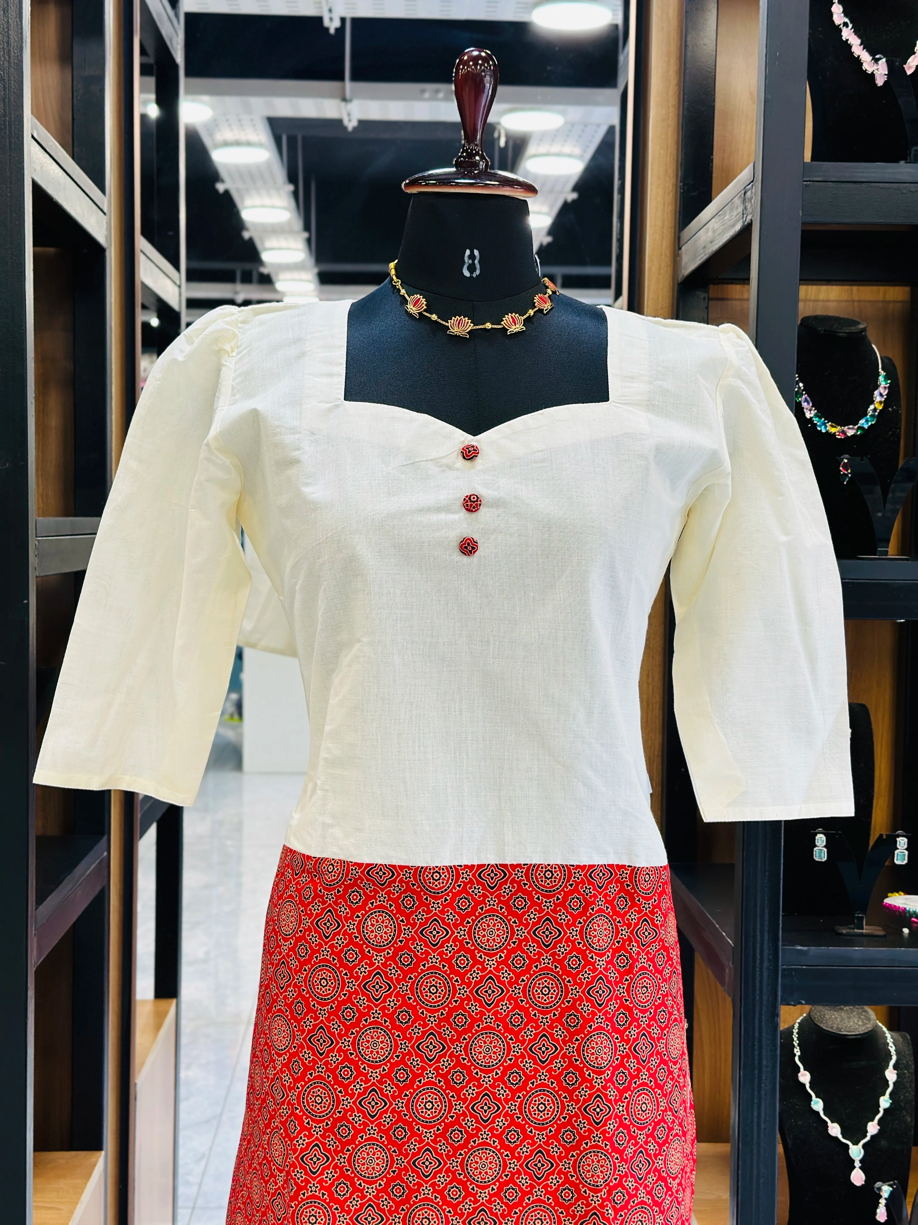 Cotton Ajrak Festive Wear Top