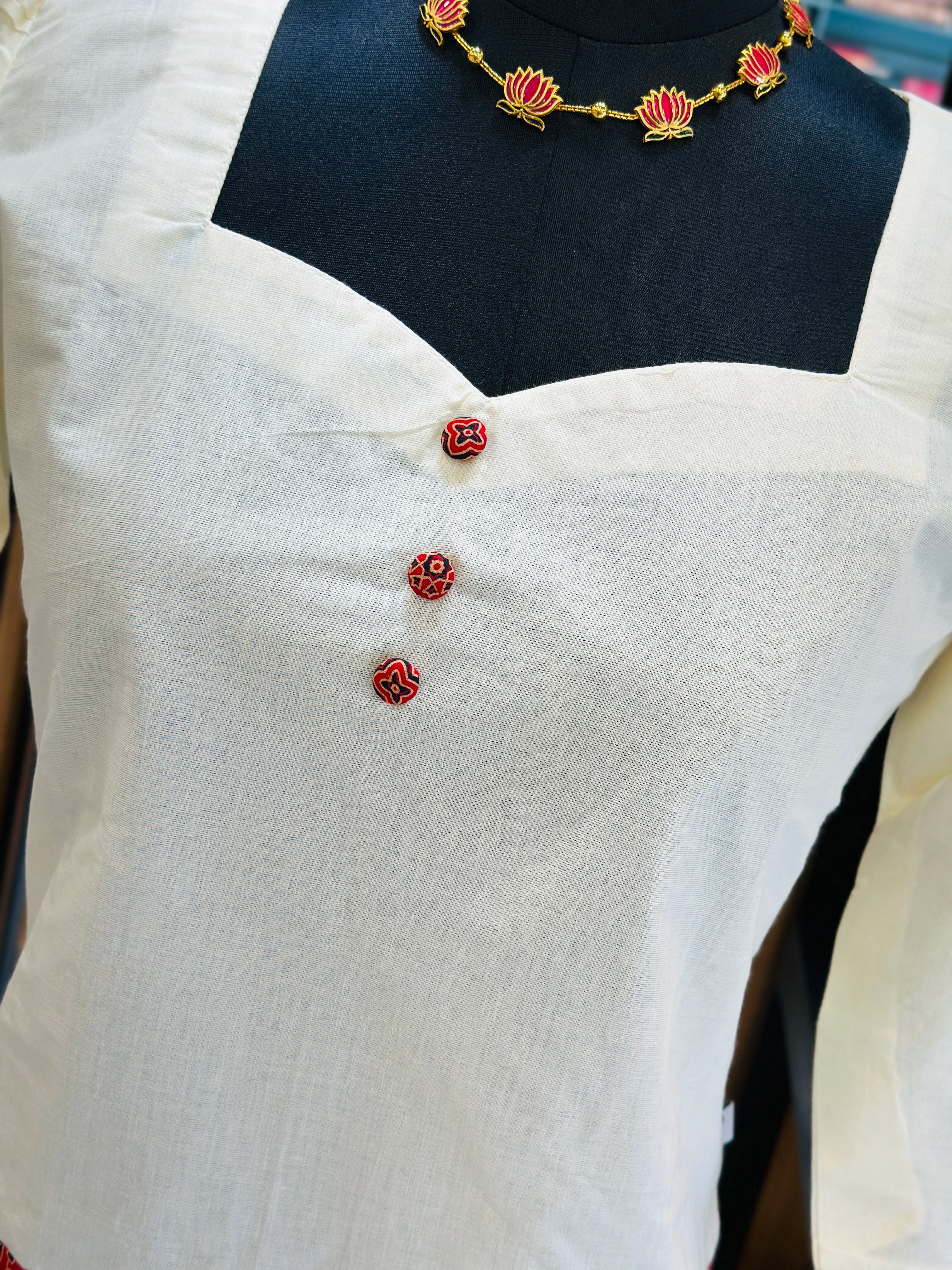 Cotton Ajrak Festive Wear Top