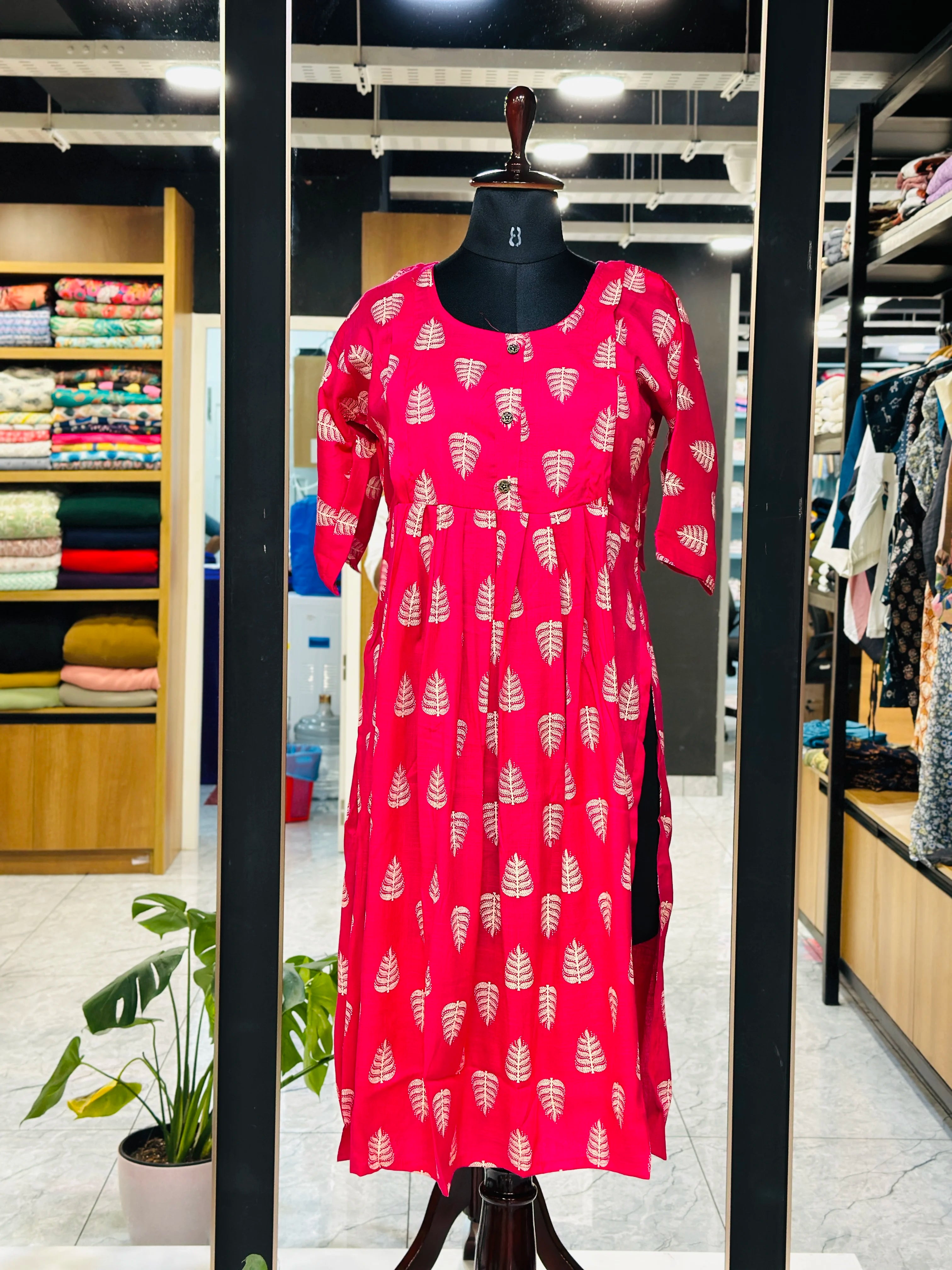 Front Gathered Silted Maternity Kurti | MK-MW-1051