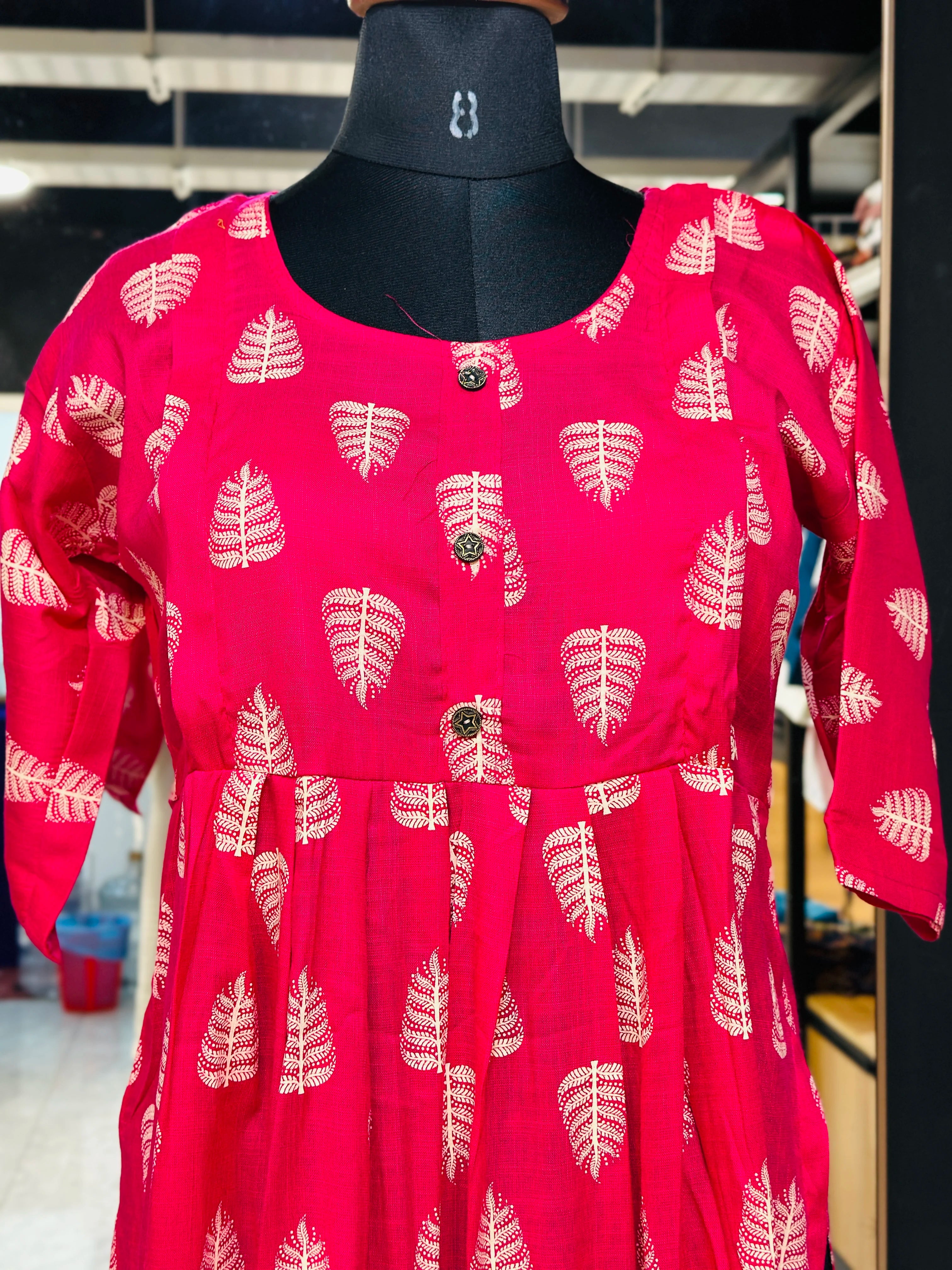 Front Gathered Silted Maternity Kurti | MK-MW-1051