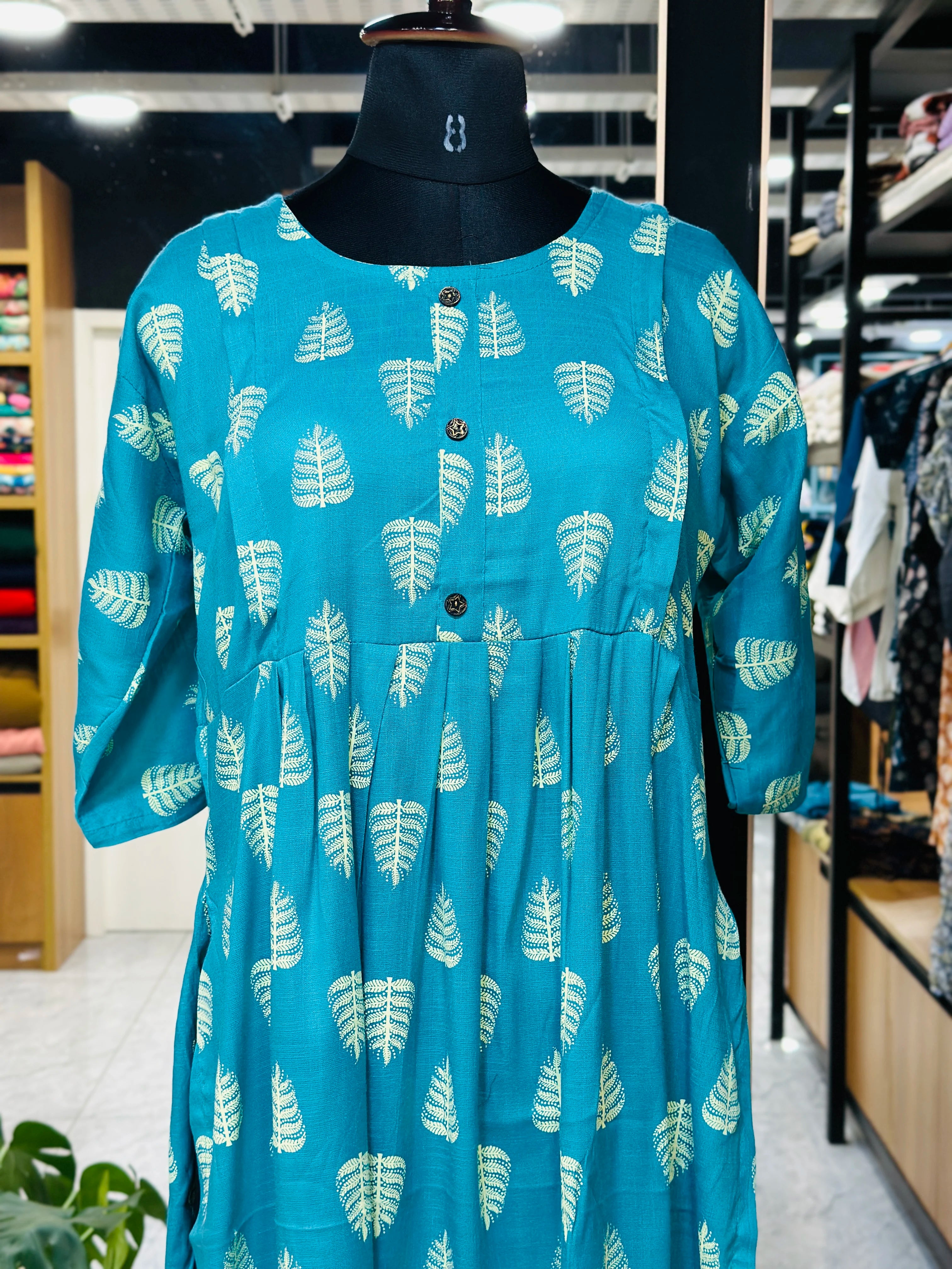 Front Gathered Silted Maternity Kurti | MK-MW-1051