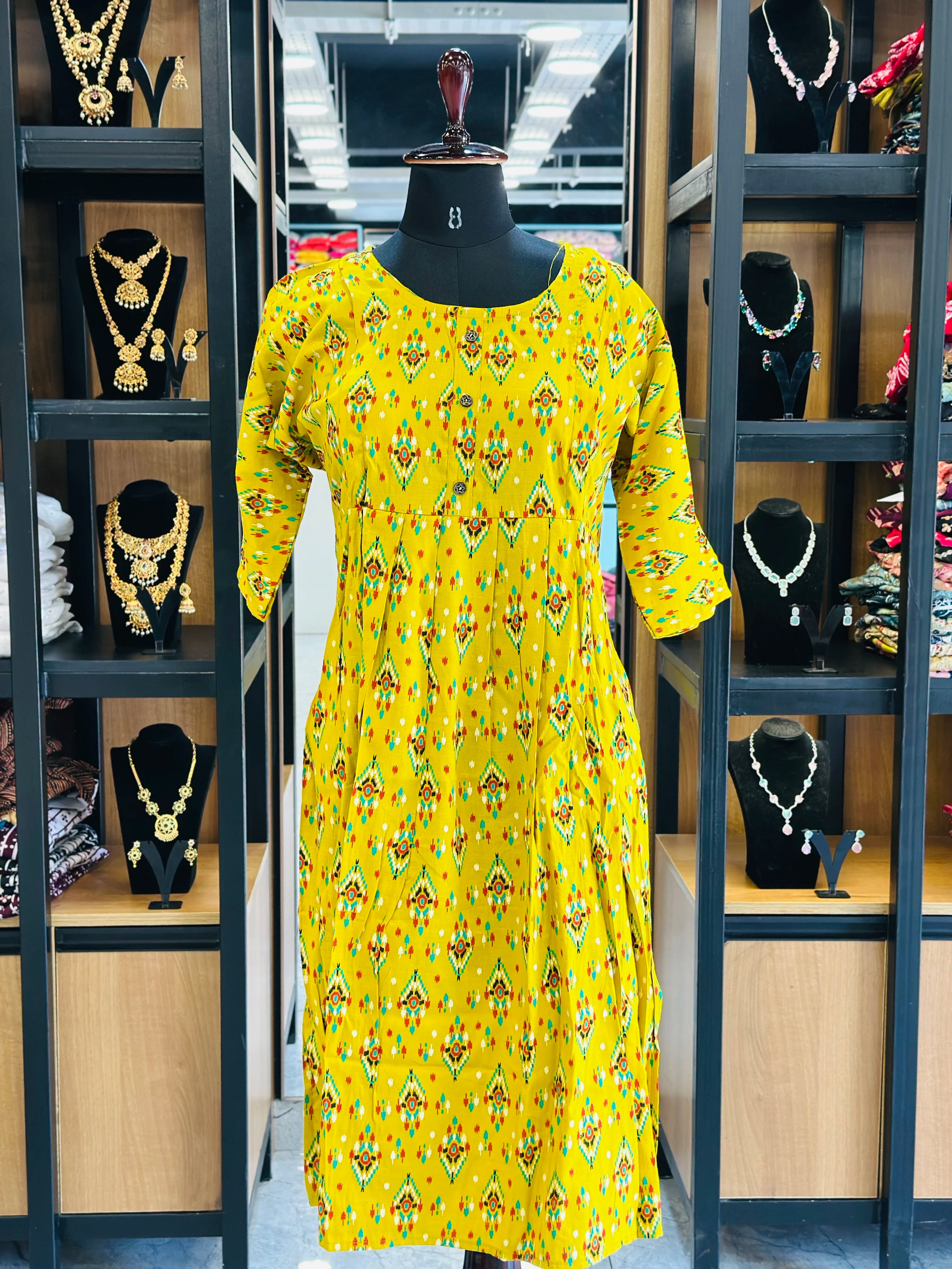 Front Gathered Silted Maternity Kurti | MK-MW-1052