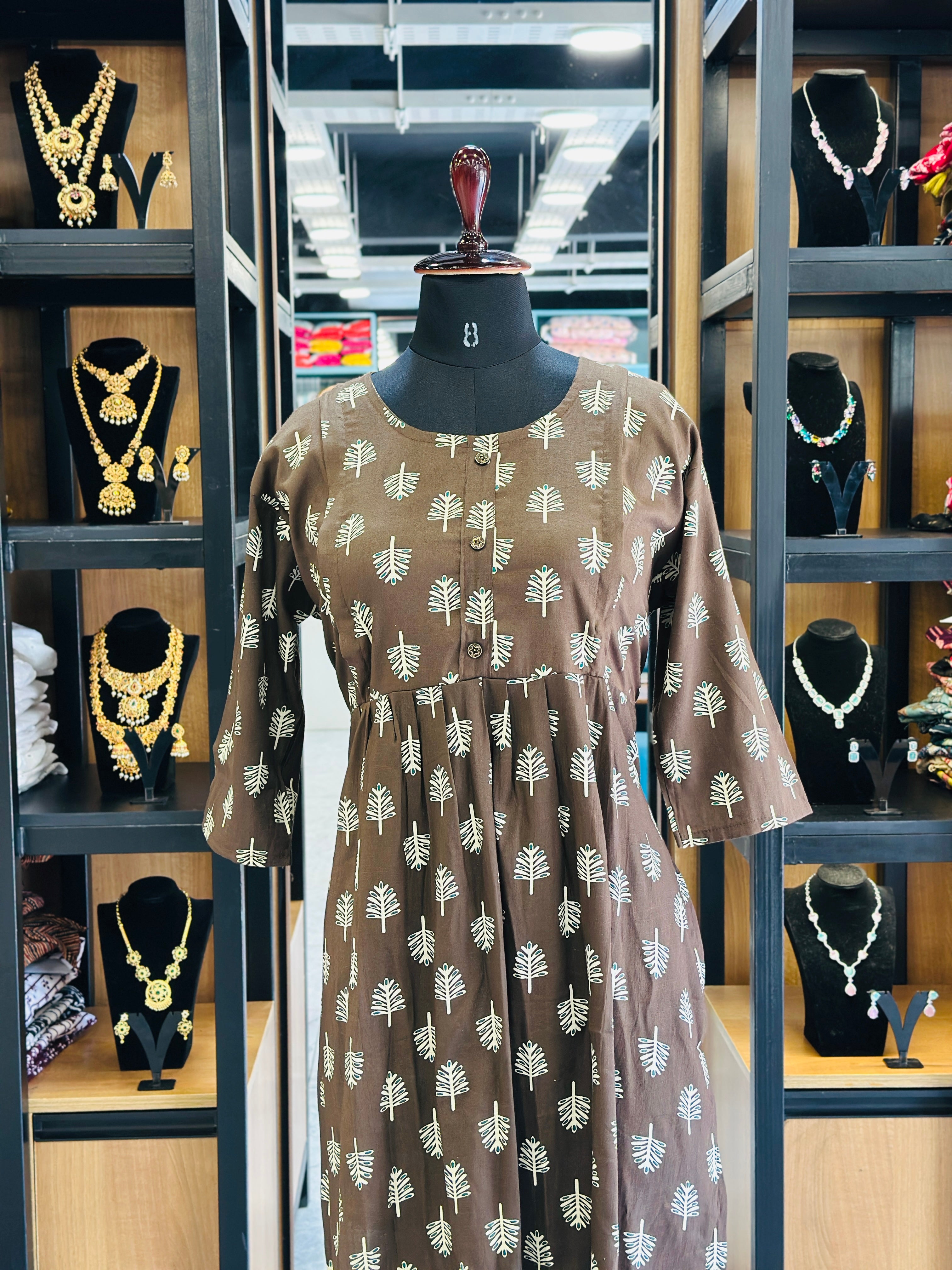 Front Gathered Silted Maternity Kurti | MK-MW-1053