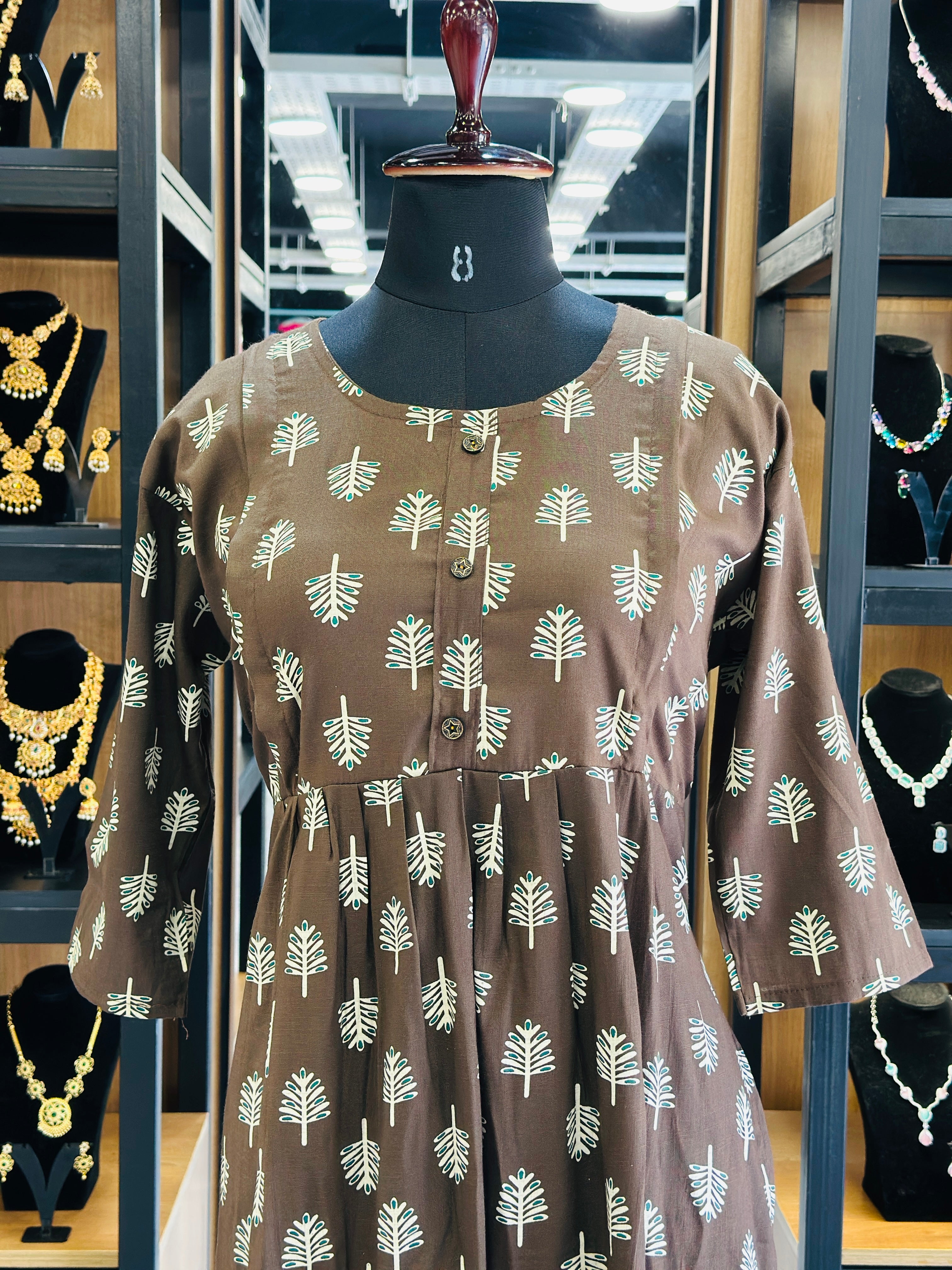 Front Gathered Silted Maternity Kurti | MK-MW-1053