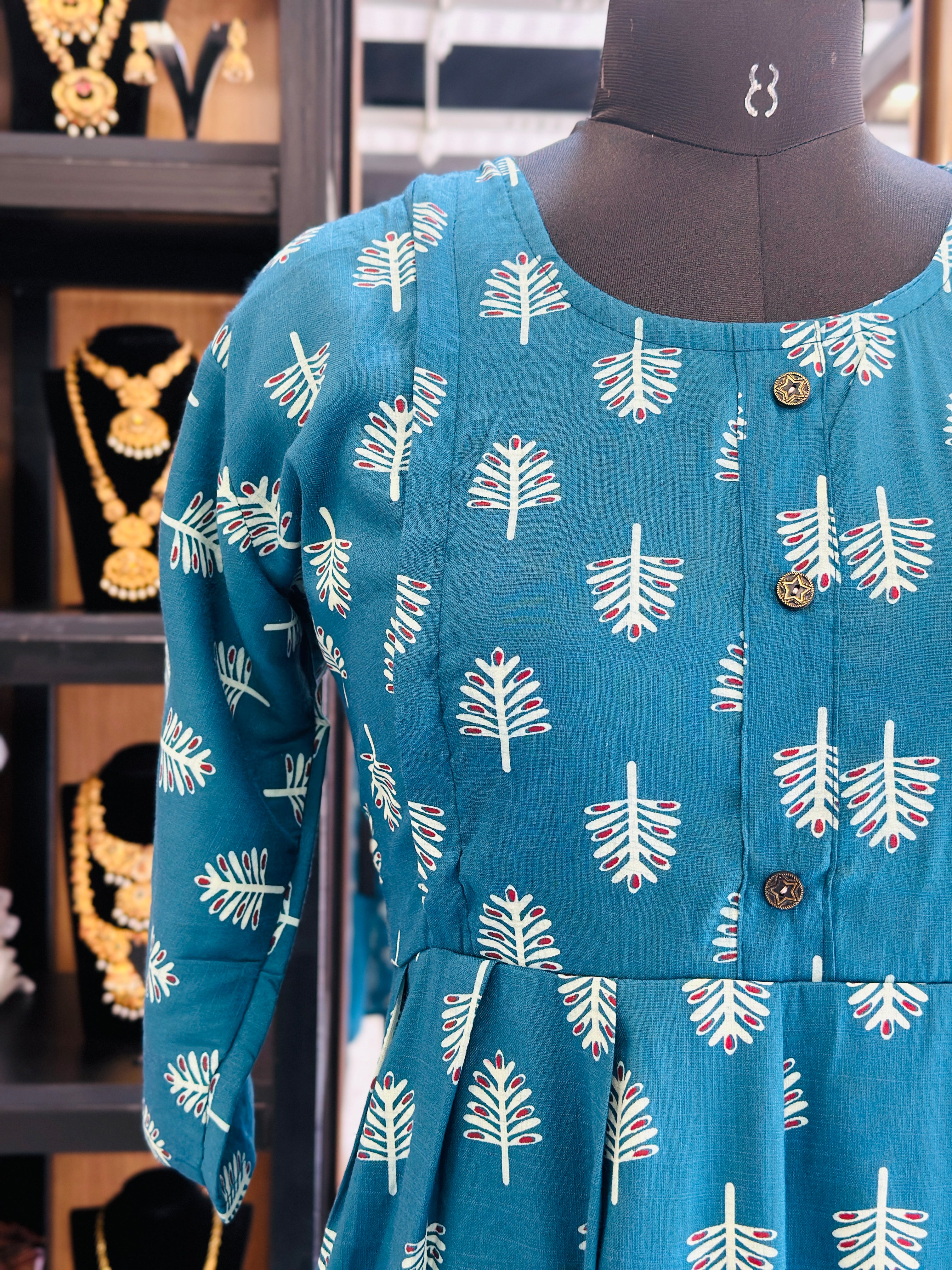 Front Gathered Silted Maternity Kurti | MK-MW-1053