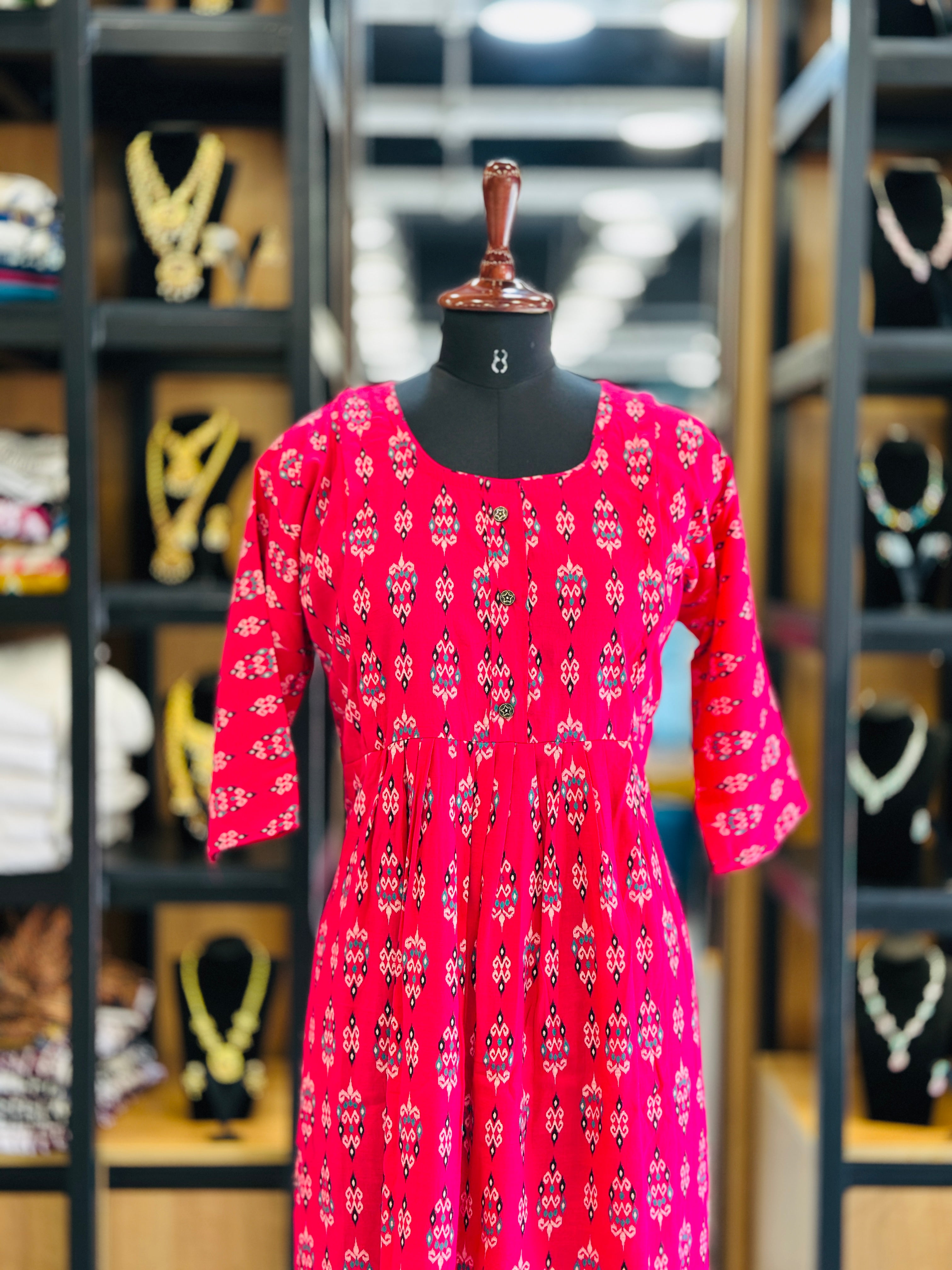 Front Gathered Silted Maternity Kurti | MK-MW-1055