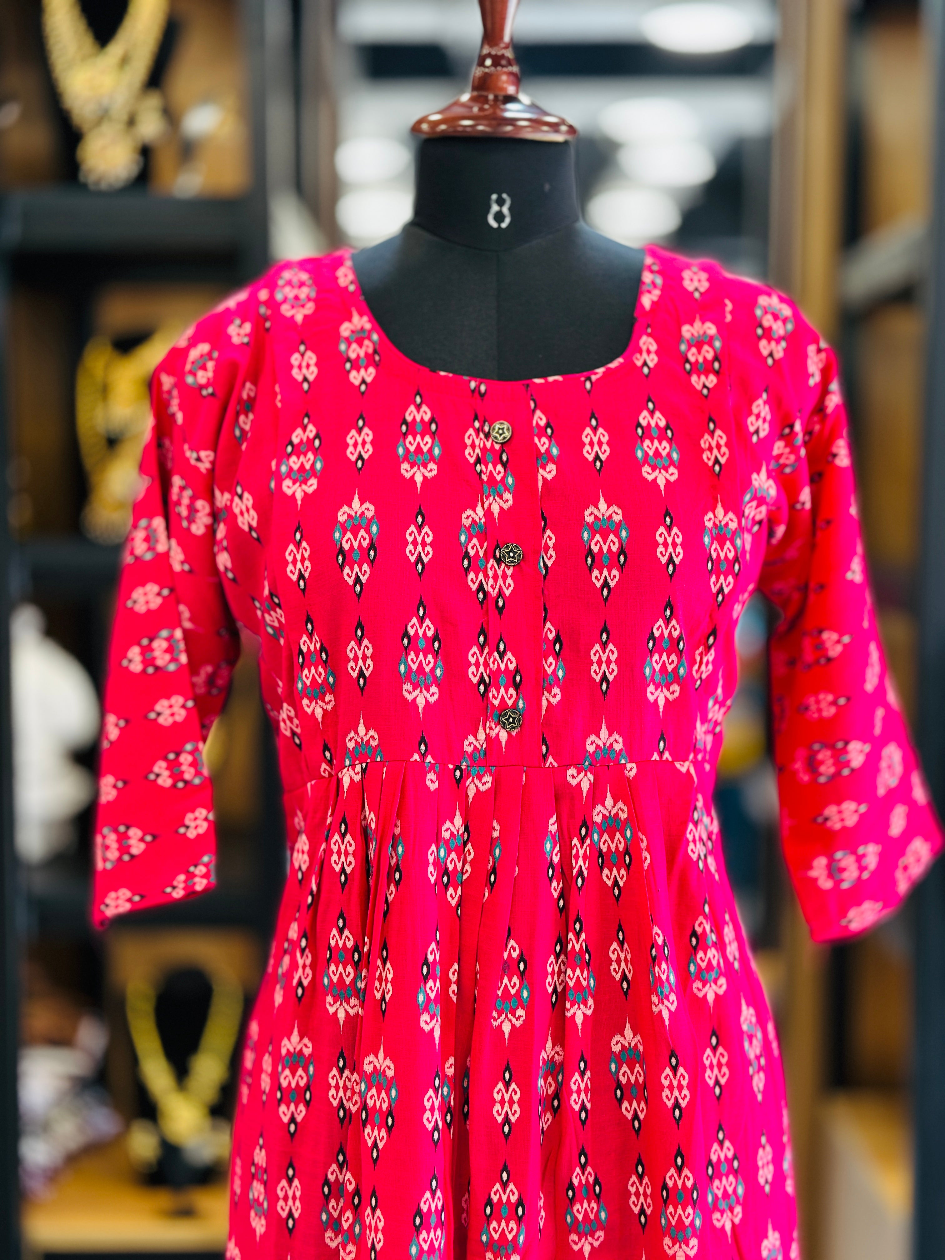 Front Gathered Silted Maternity Kurti | MK-MW-1055