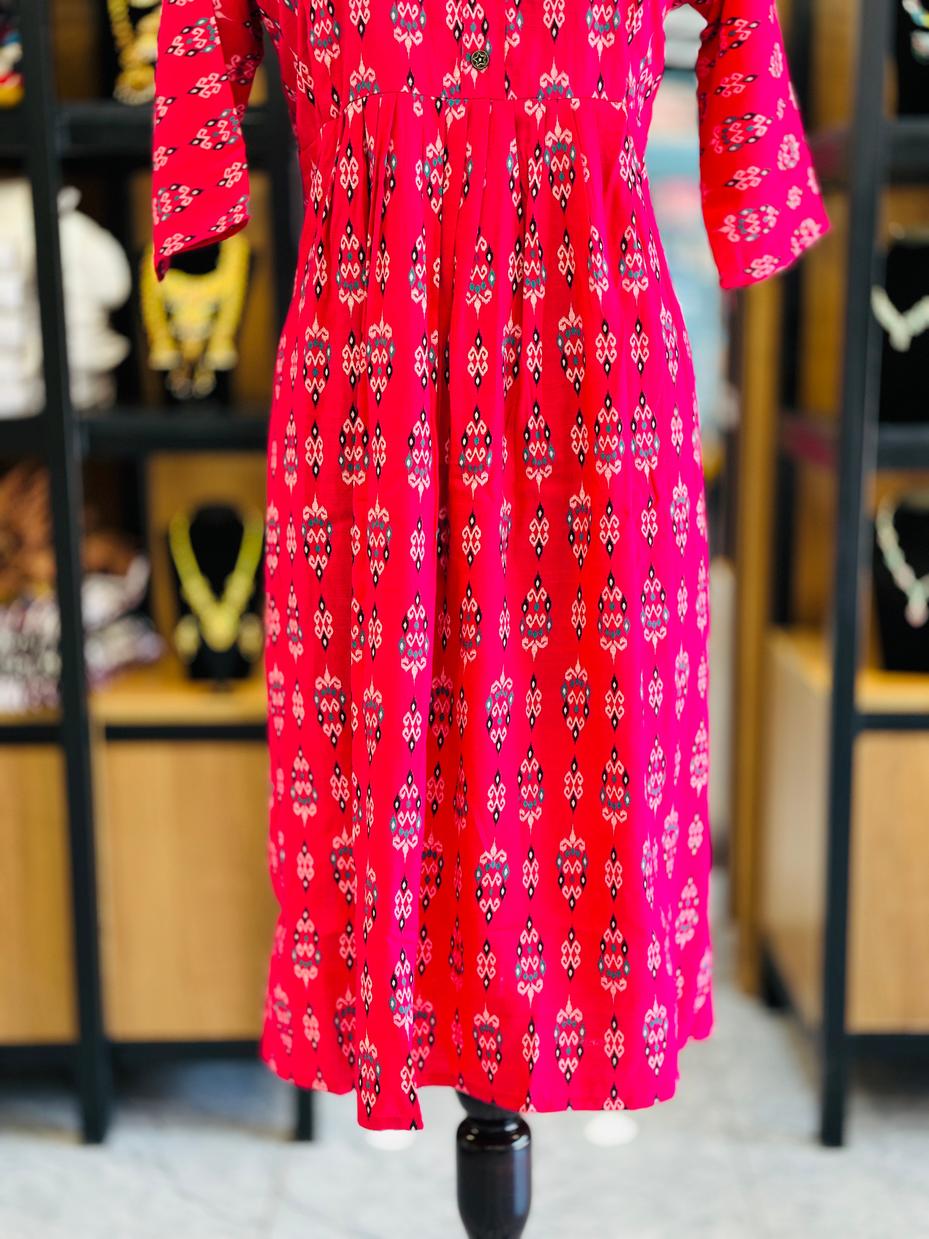 Front Gathered Silted Maternity Kurti | MK-MW-1055