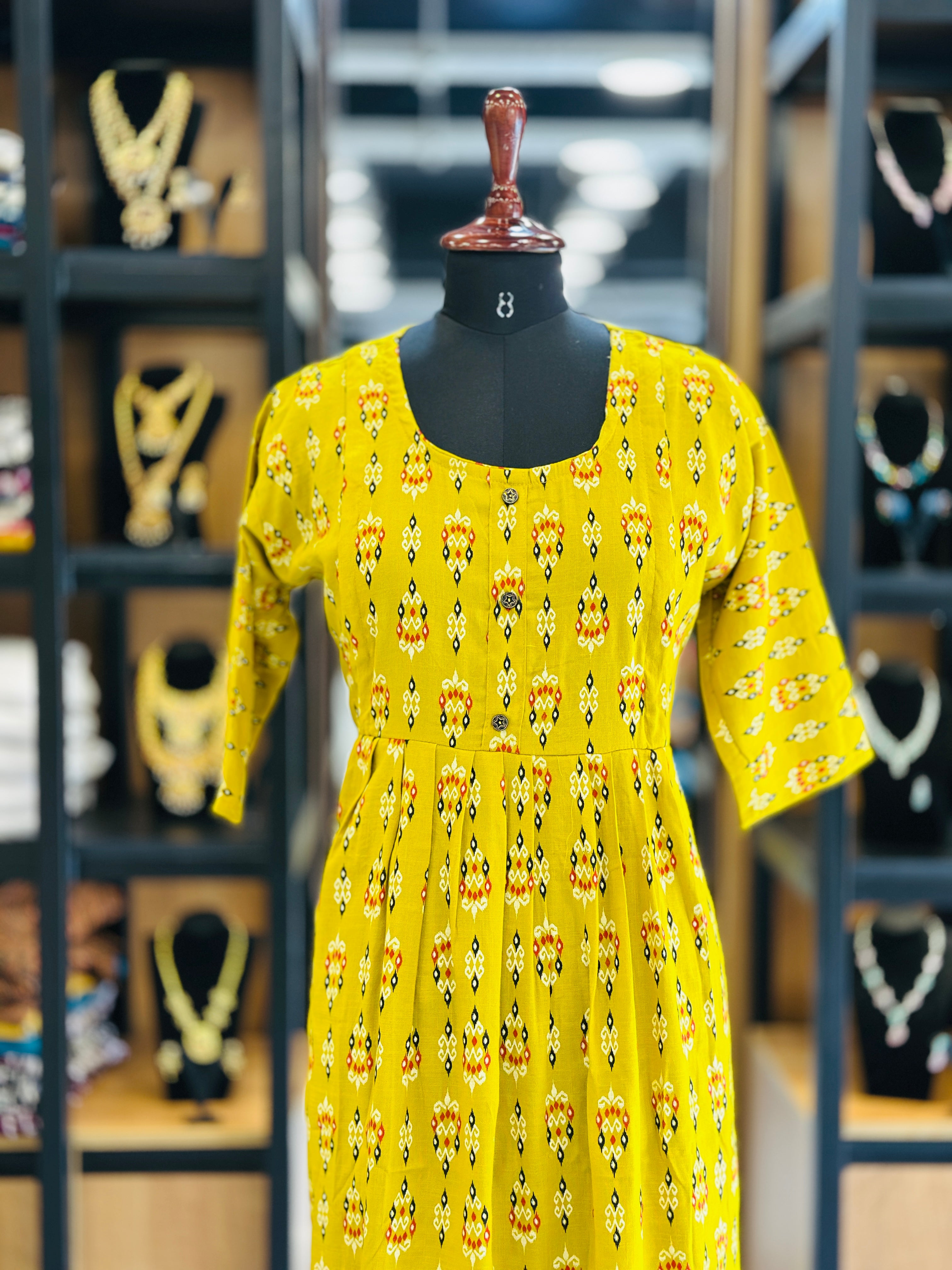 Front Gathered Silted Maternity Kurti | MK-MW-1055