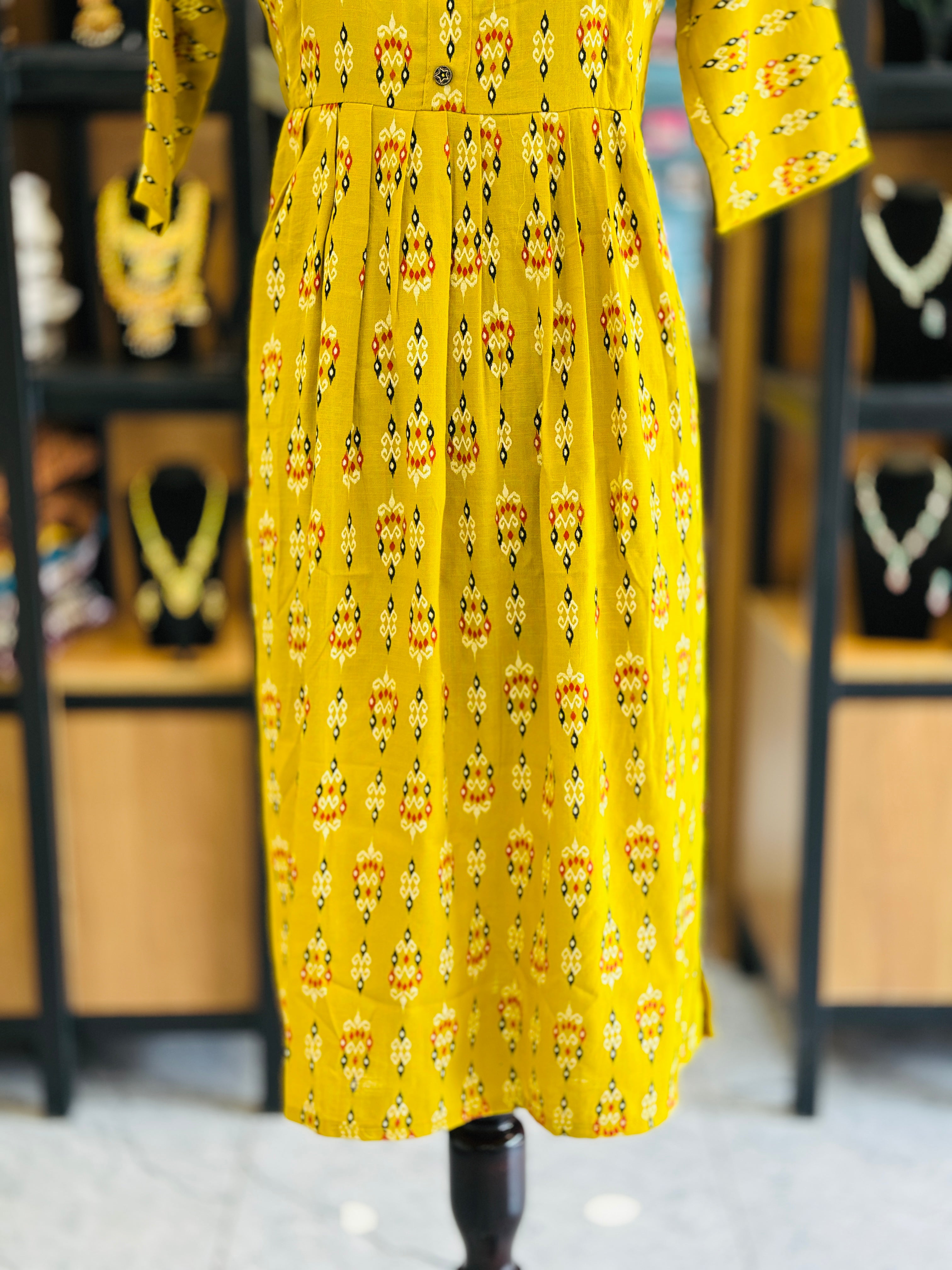 Front Gathered Silted Maternity Kurti | MK-MW-1055