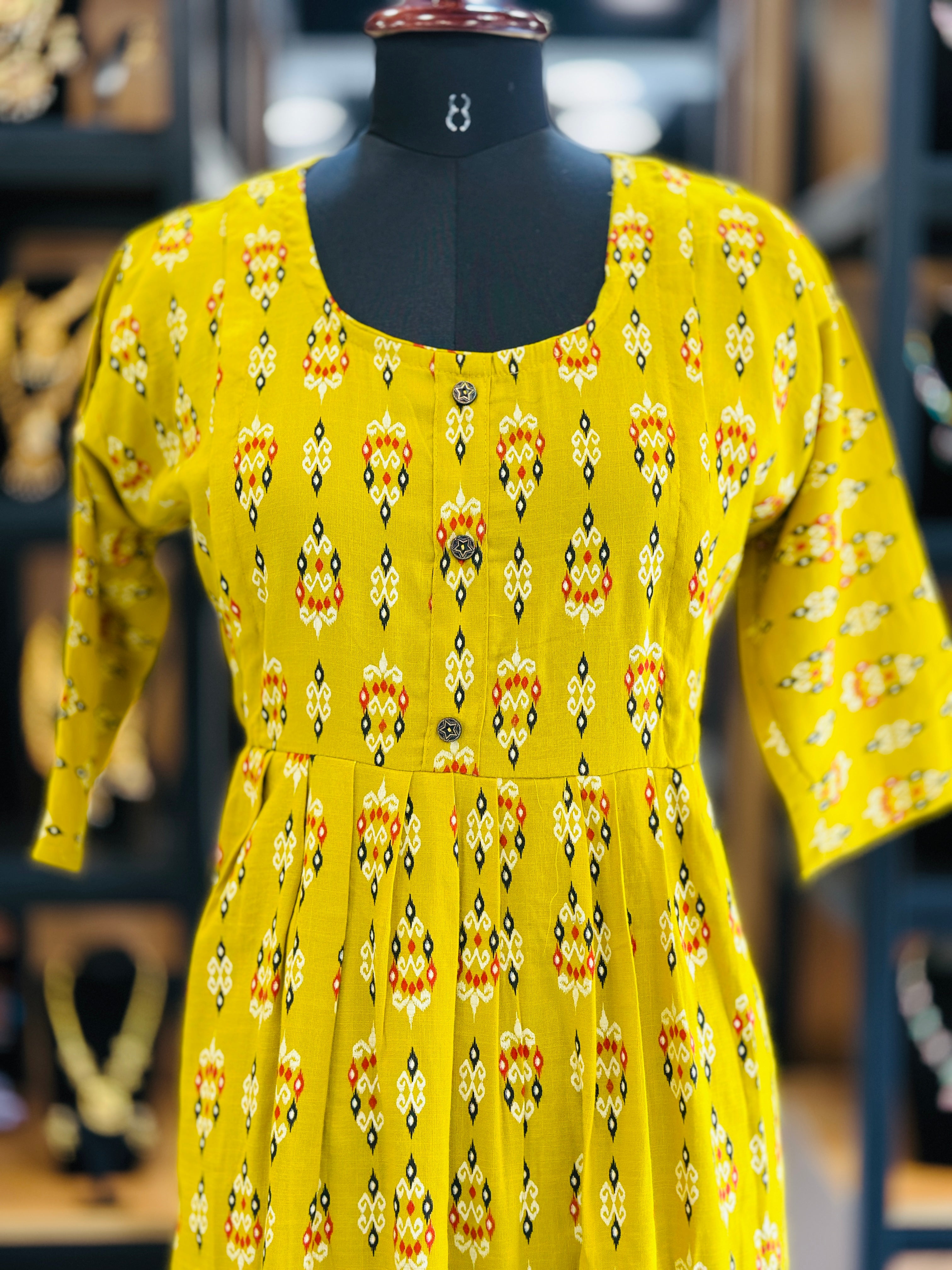 Front Gathered Silted Maternity Kurti | MK-MW-1055