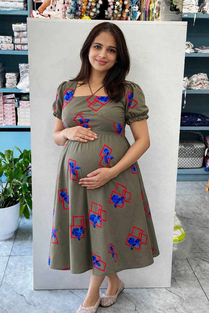 OLIVE GREEN MATERNITY WEAR |MK-MW-1120