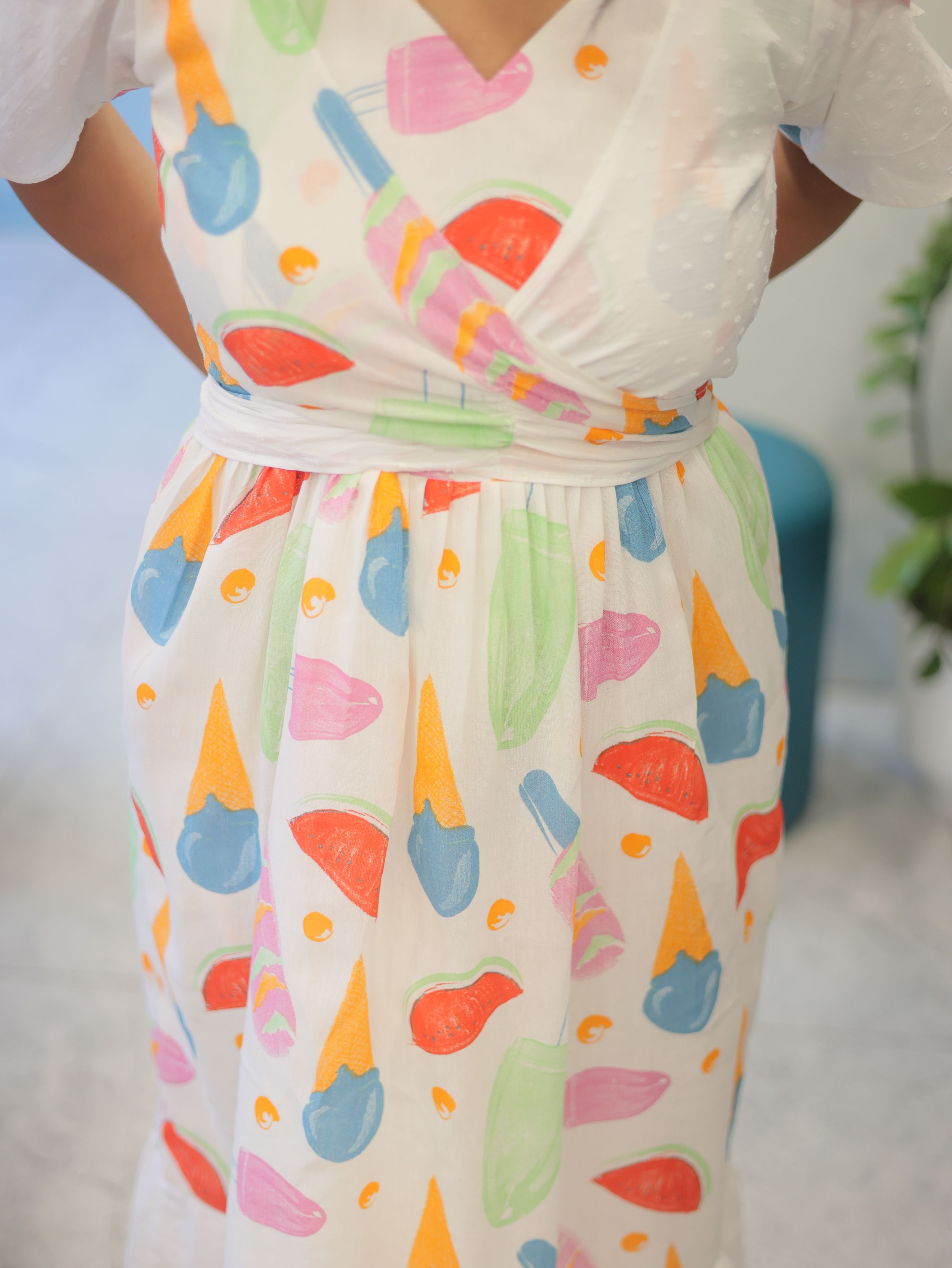 CANDY POP MATERNITY FEEDING DRESS WITH ATTACHED OVERCOAT| Designer Maternity Wear| Feeding Friendly Dress| Comfortable Pregnancy Outfit|MK-MW-1075