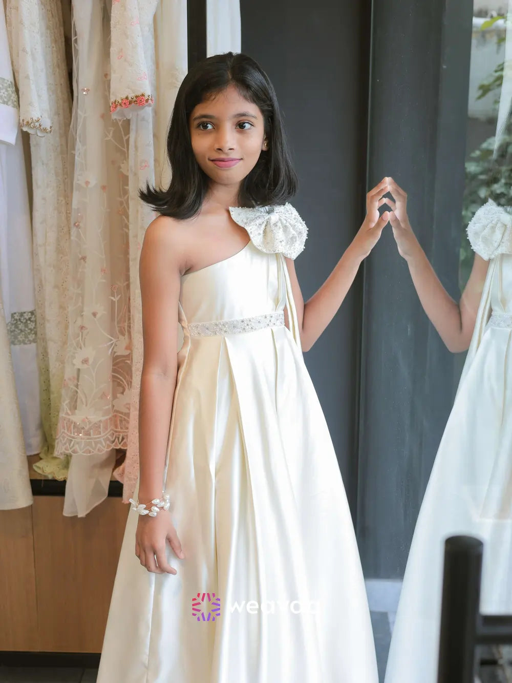 IVORYBLOOM ONE SHOULDER PARTY WEAR DRESS | MK-GW-1063