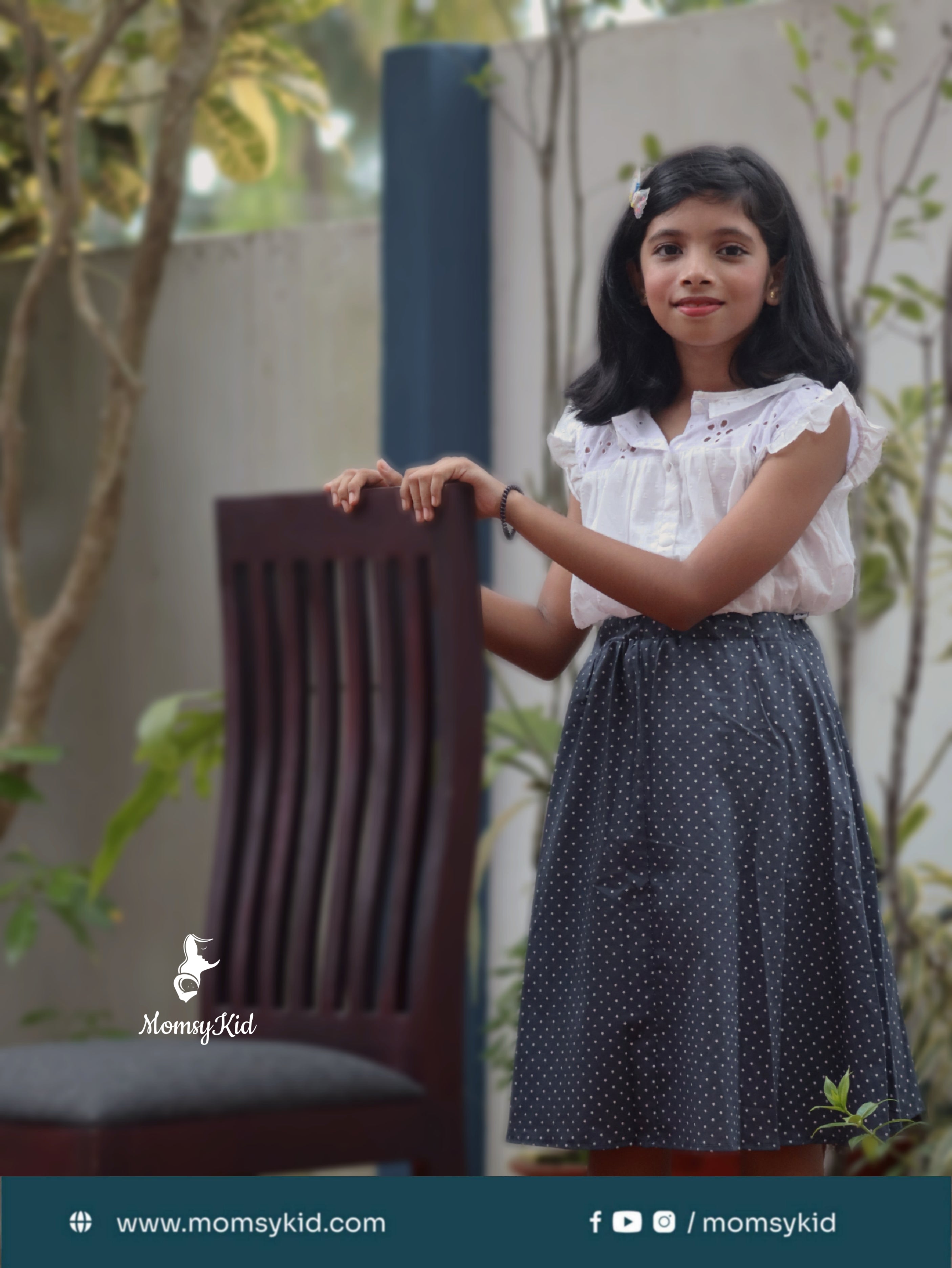 Celestial Dream - Middy skirt with snowy white top