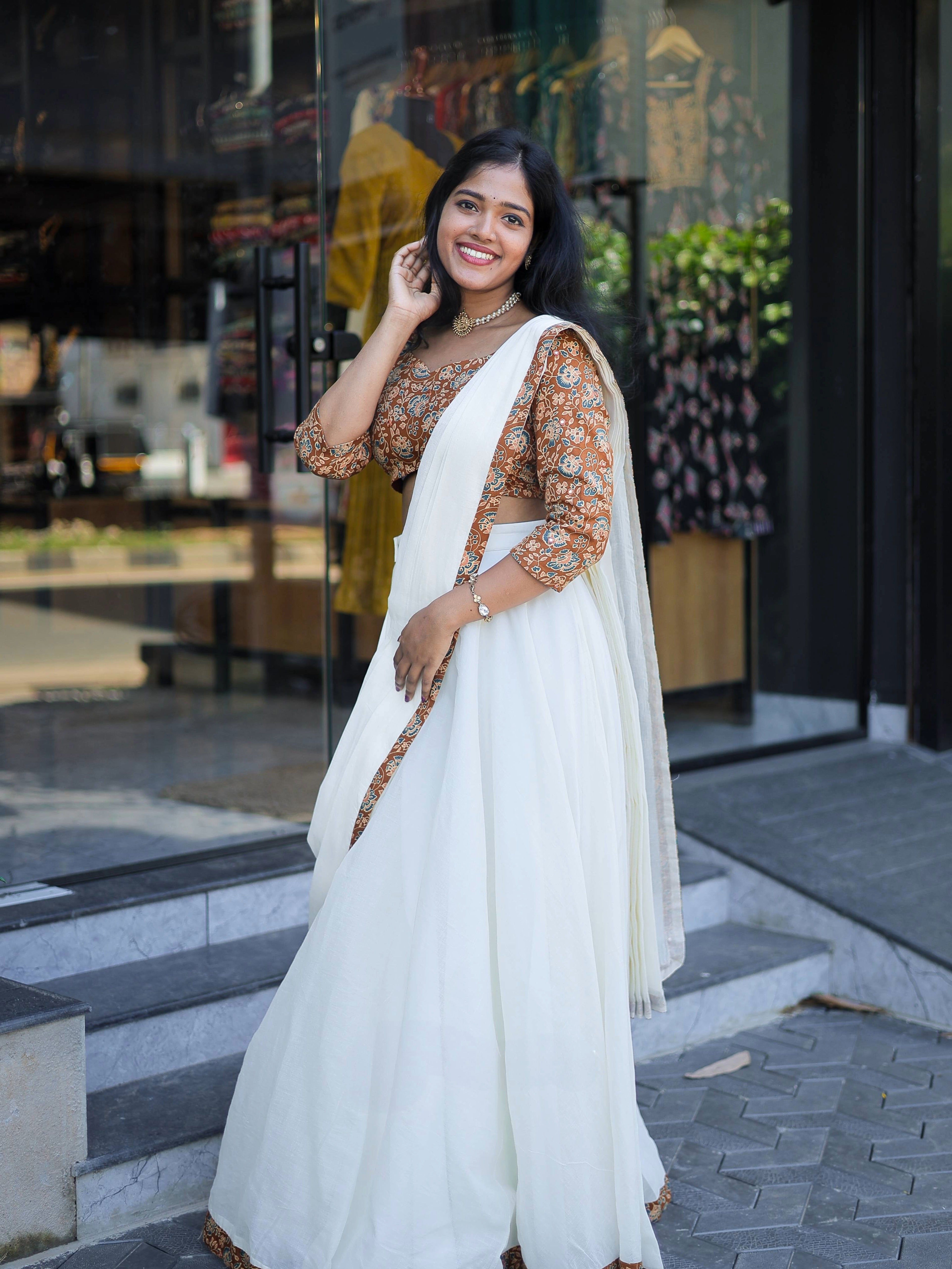 Mustard Yellow Traditional Dhavani Set