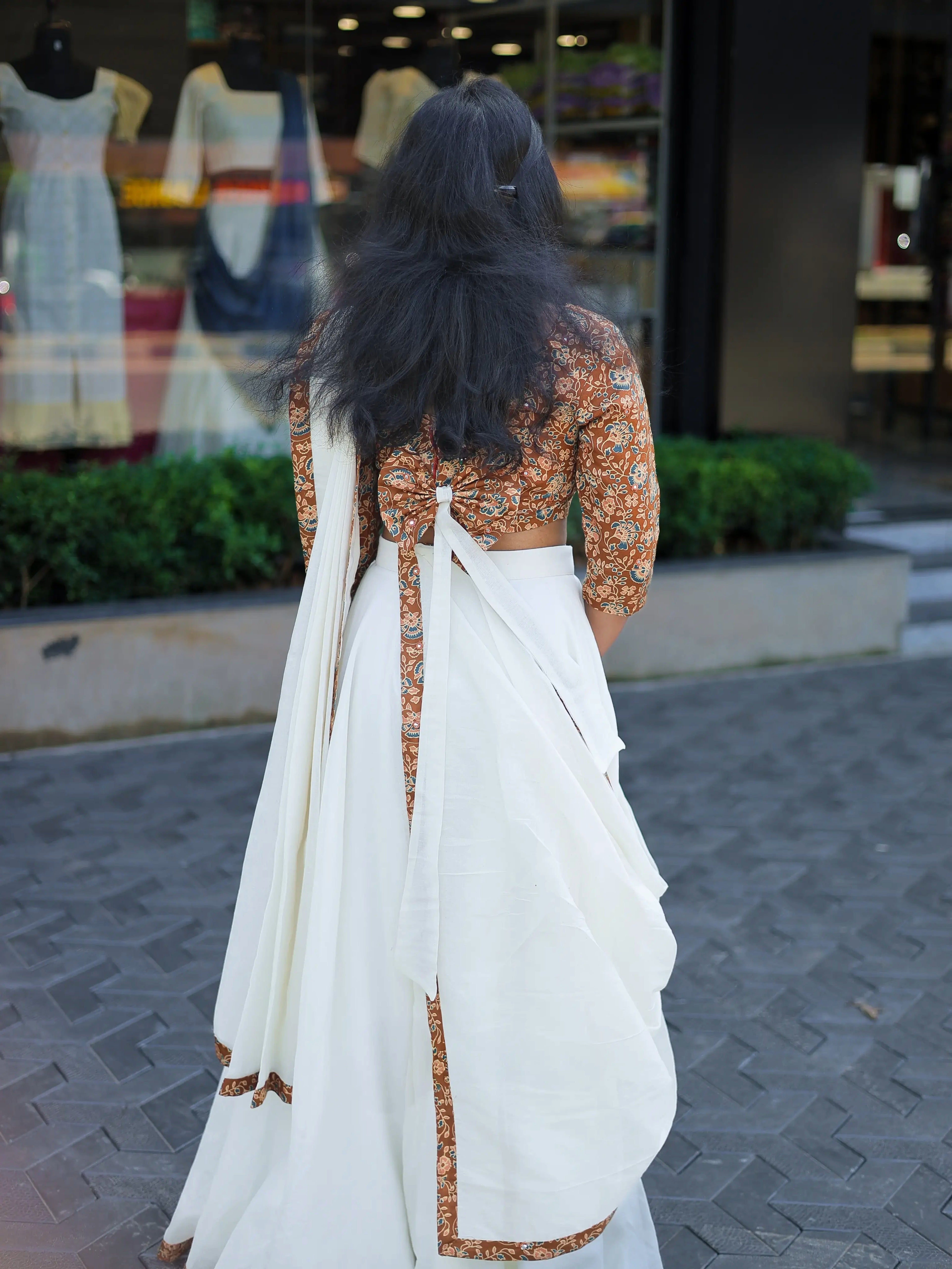 Mustard Yellow Traditional Dhavani Set
