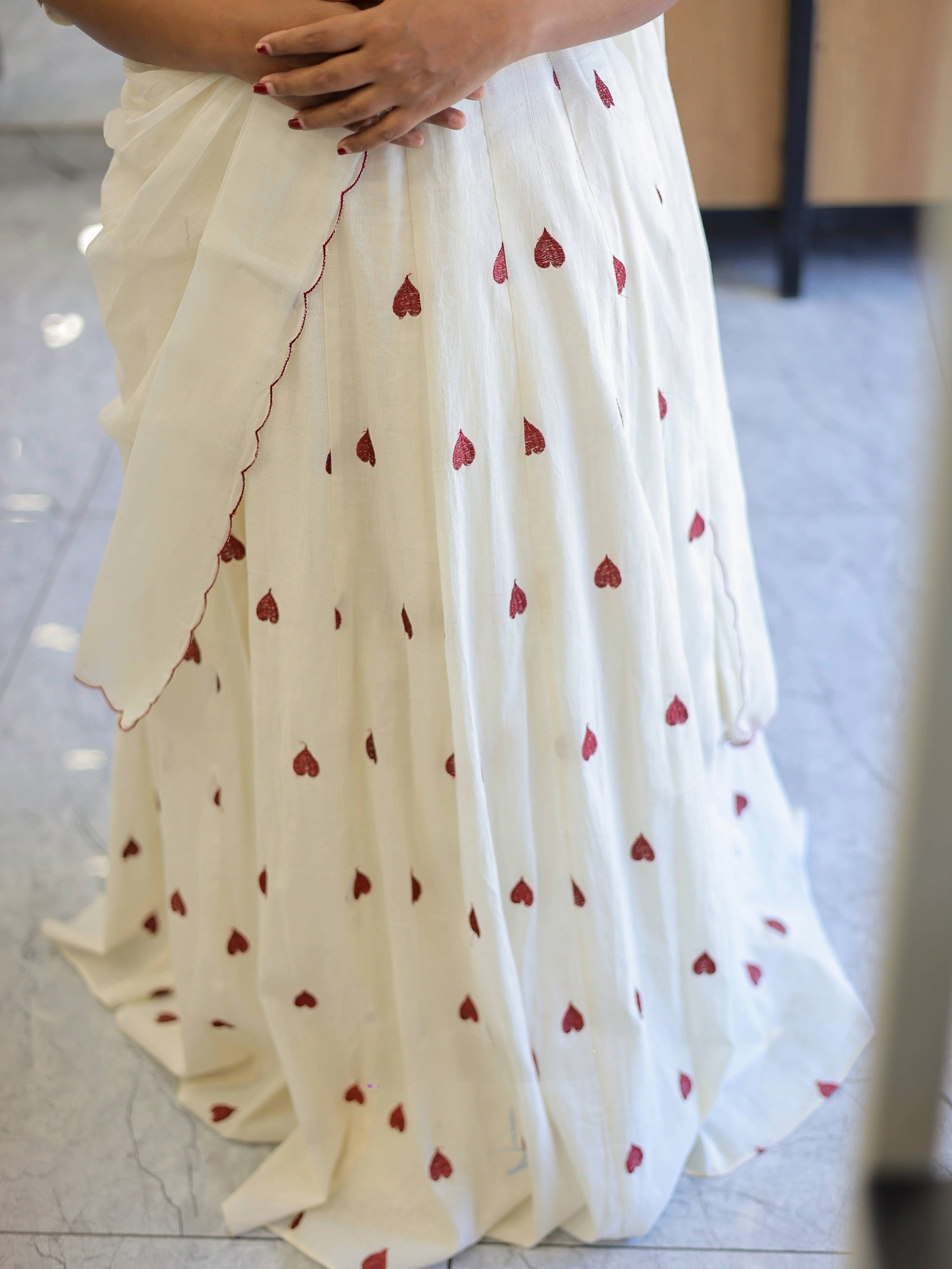 Dhavani Set Cotton With Embroidery Work