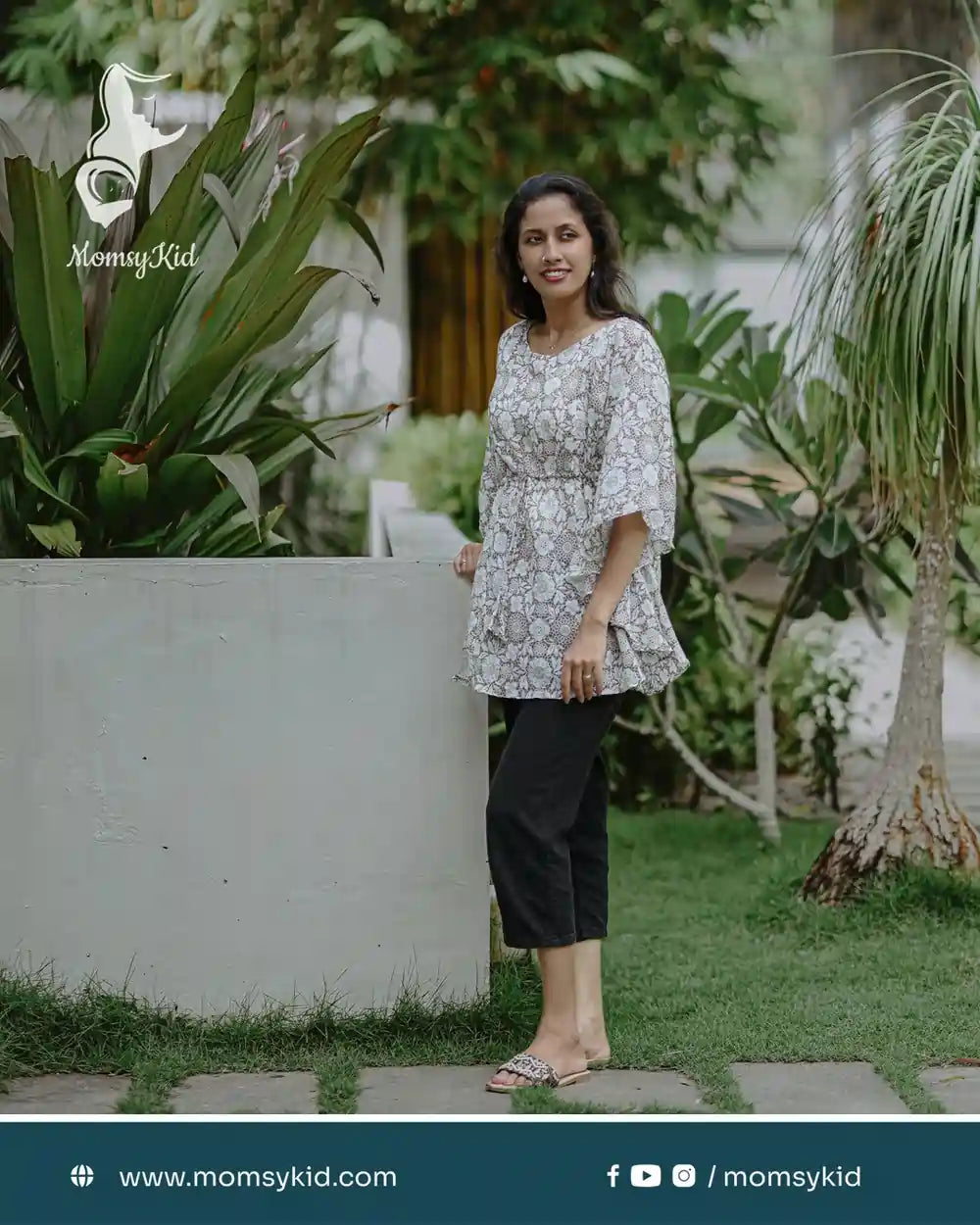 Kaftan in Beautiful Crushed Cotton Printed Fabric