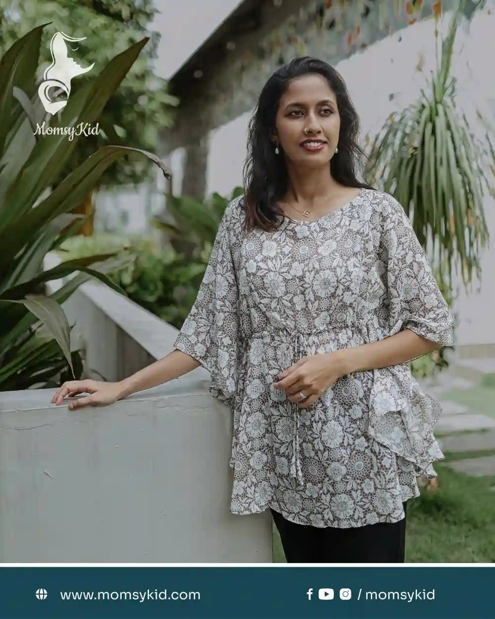 Kaftan in Beautiful Crushed Cotton Printed Fabric