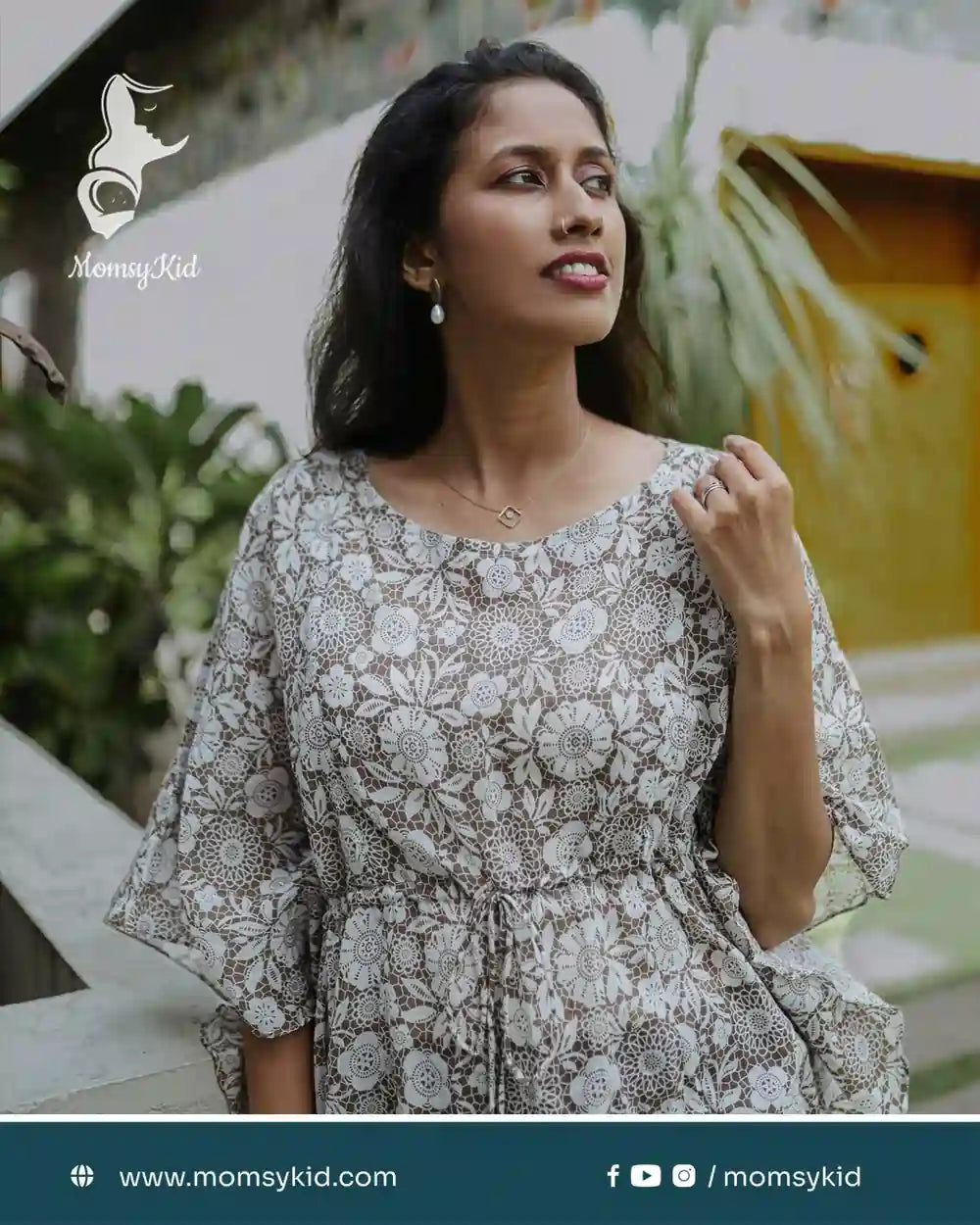 Kaftan in Beautiful Crushed Cotton Printed Fabric