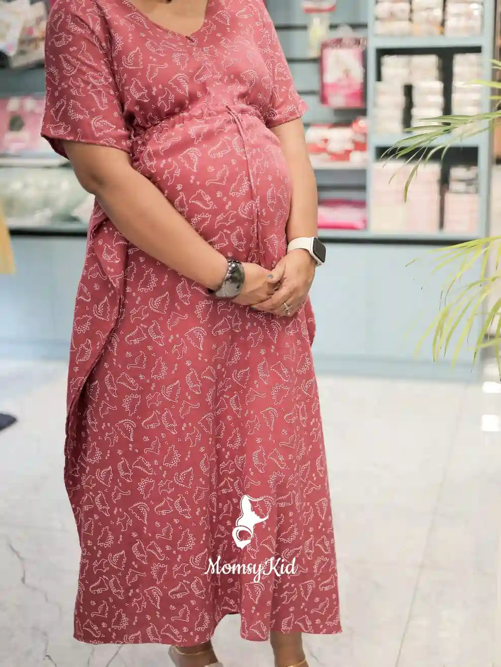 Maternity Kafthan | Feeding Friendly Dress | Comfortable Pregnancy Outfit  | MK-MC-1051