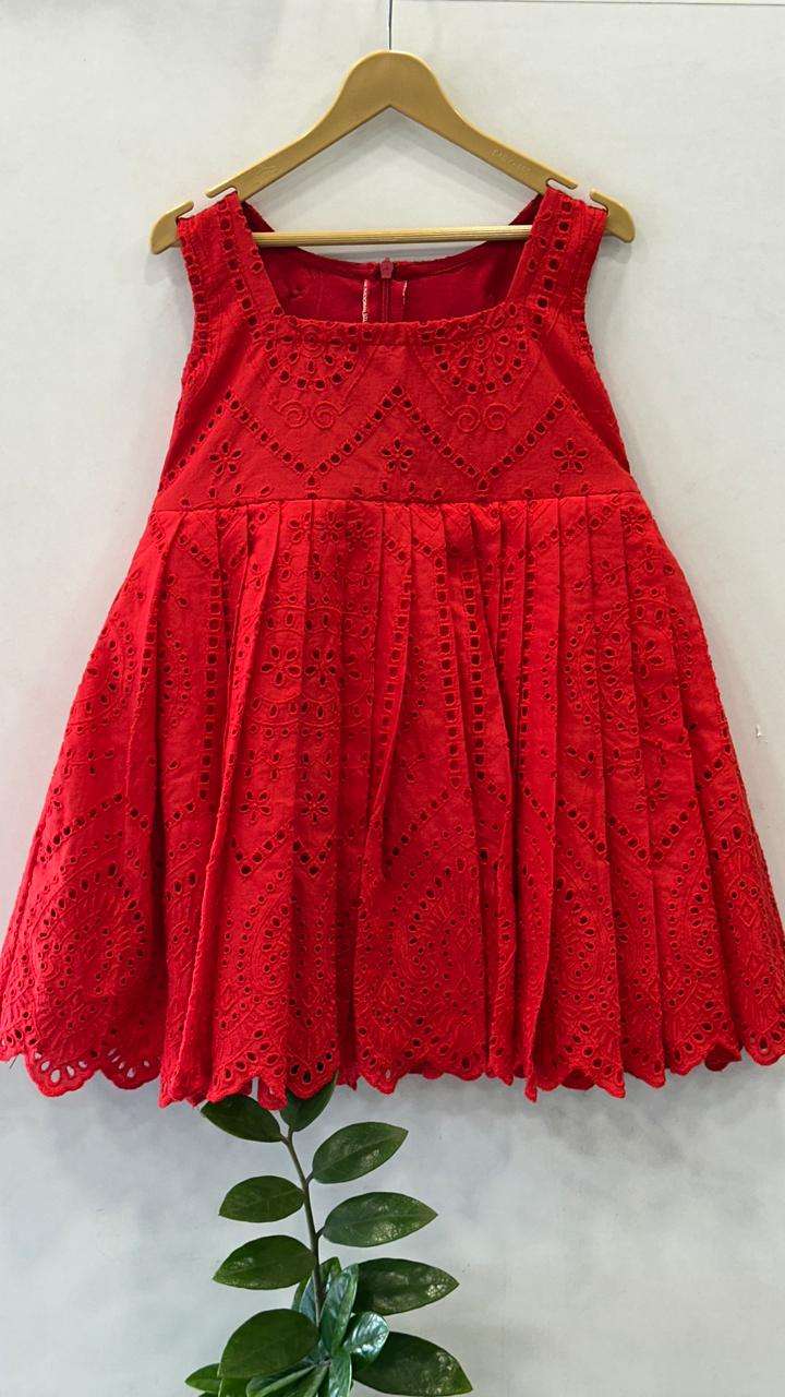 RED HACOBA FROCK FOR GIRLS| MK-GW-1068
