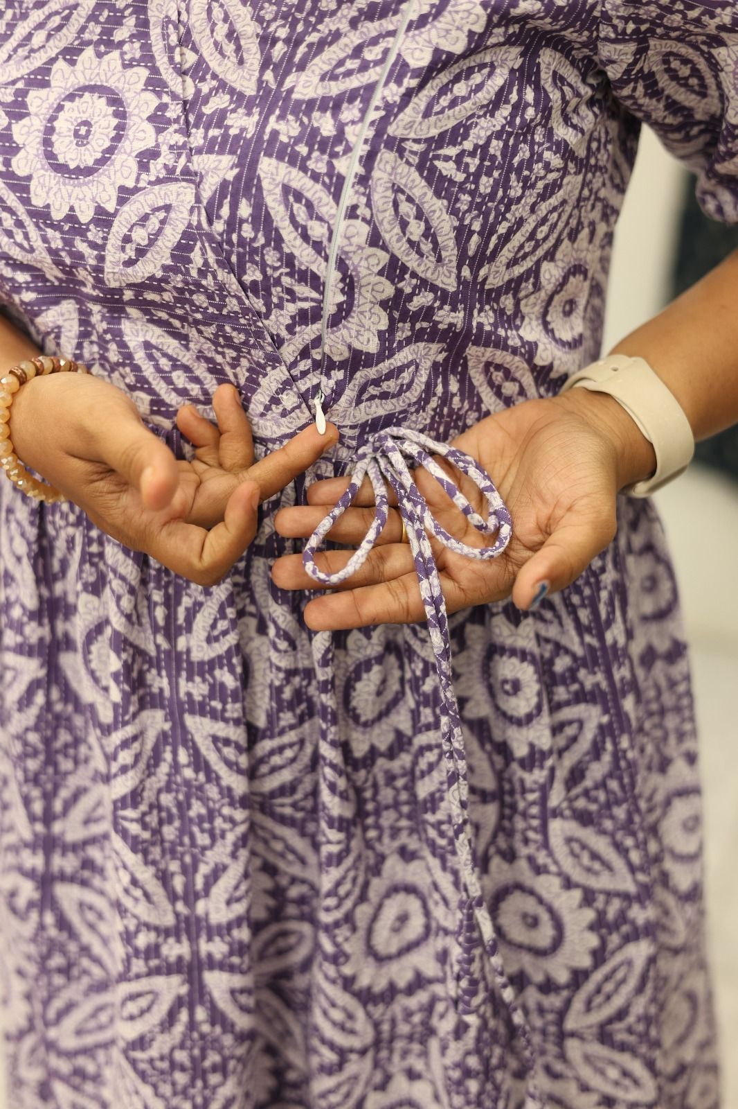 MATERNITY WEAR - LAVENDER AND WHITE FLORAL PRINT| MK-MW-1114