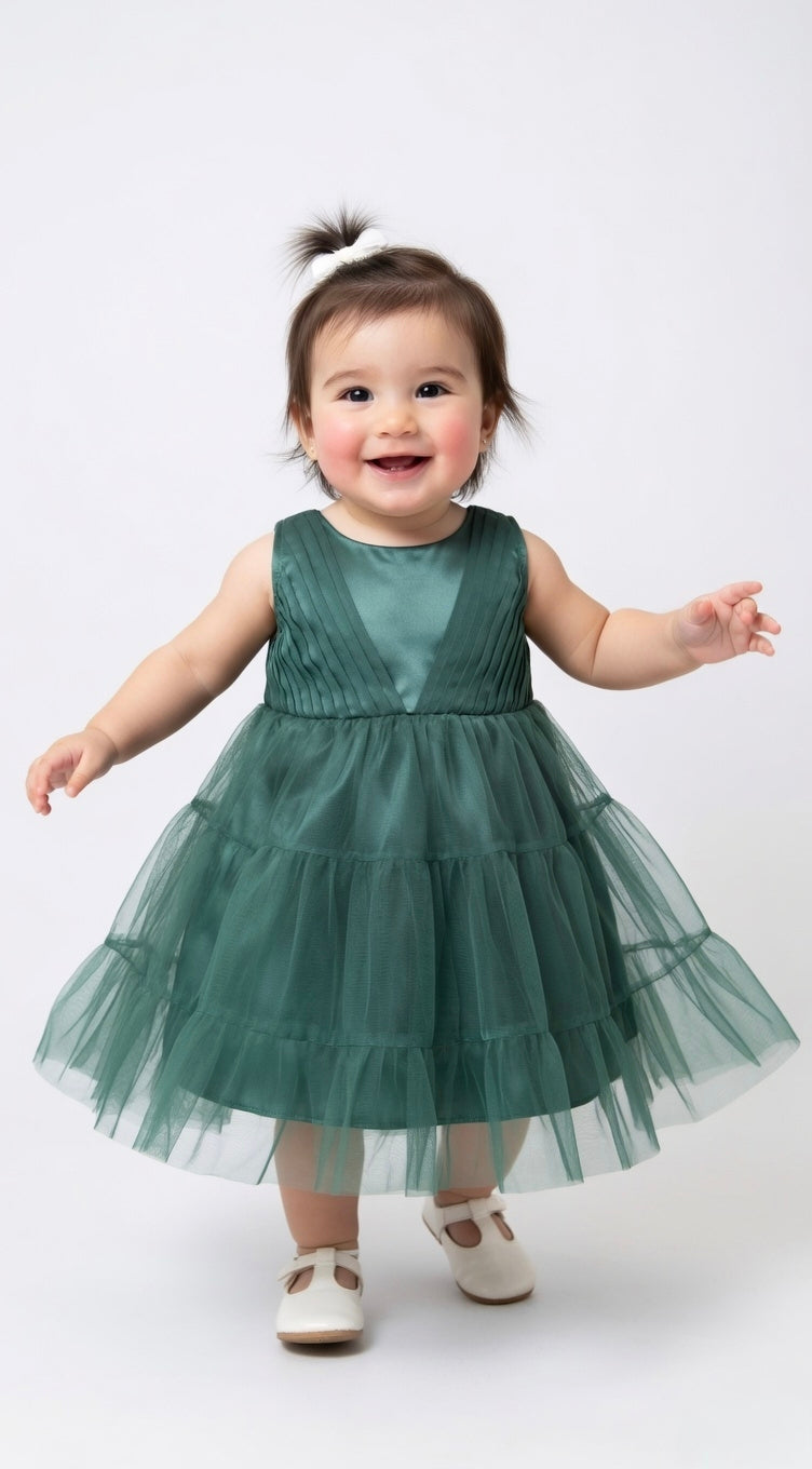 BOTTLE GREEN FROCK |MK-GW-1084