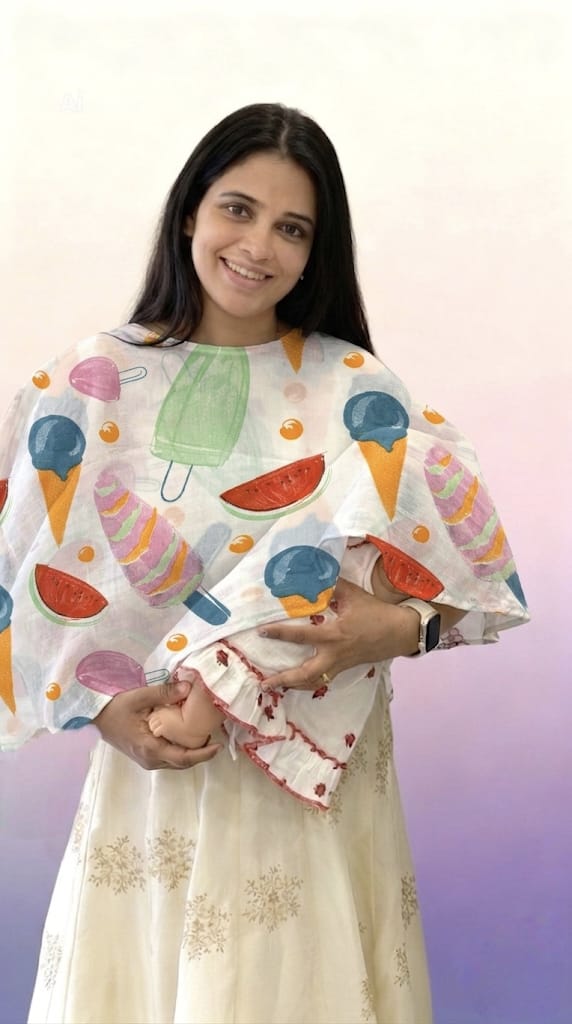 ICE-CREAM PRINT NURSING COVERS