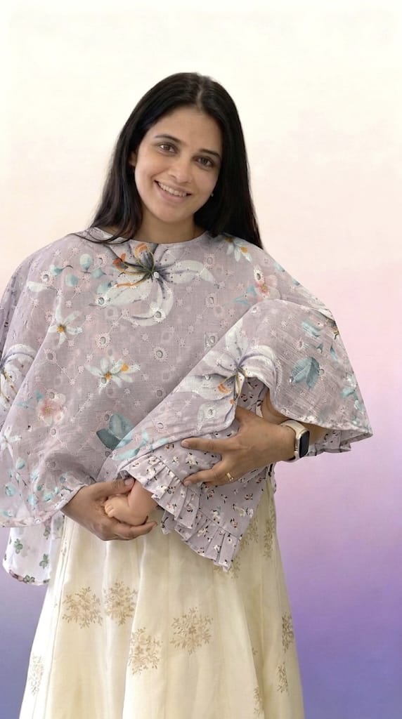 LAVENDER -FLORAL PRINT NURSING COVER