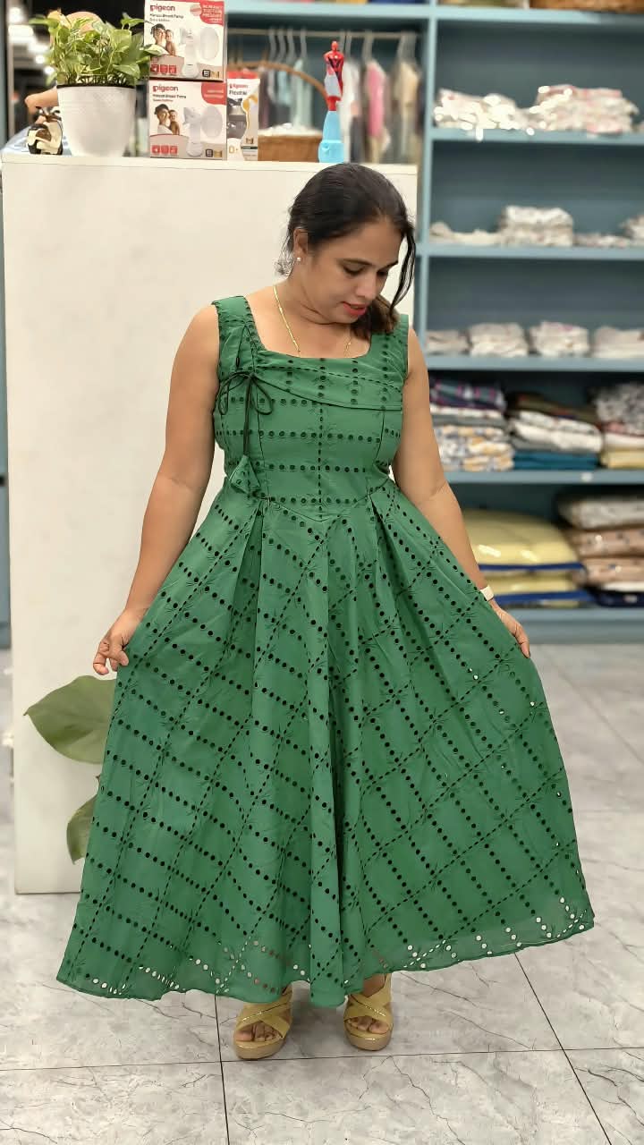 Hakoba Fabric Maternity & Feeding Wear Dress  MK-IN-644