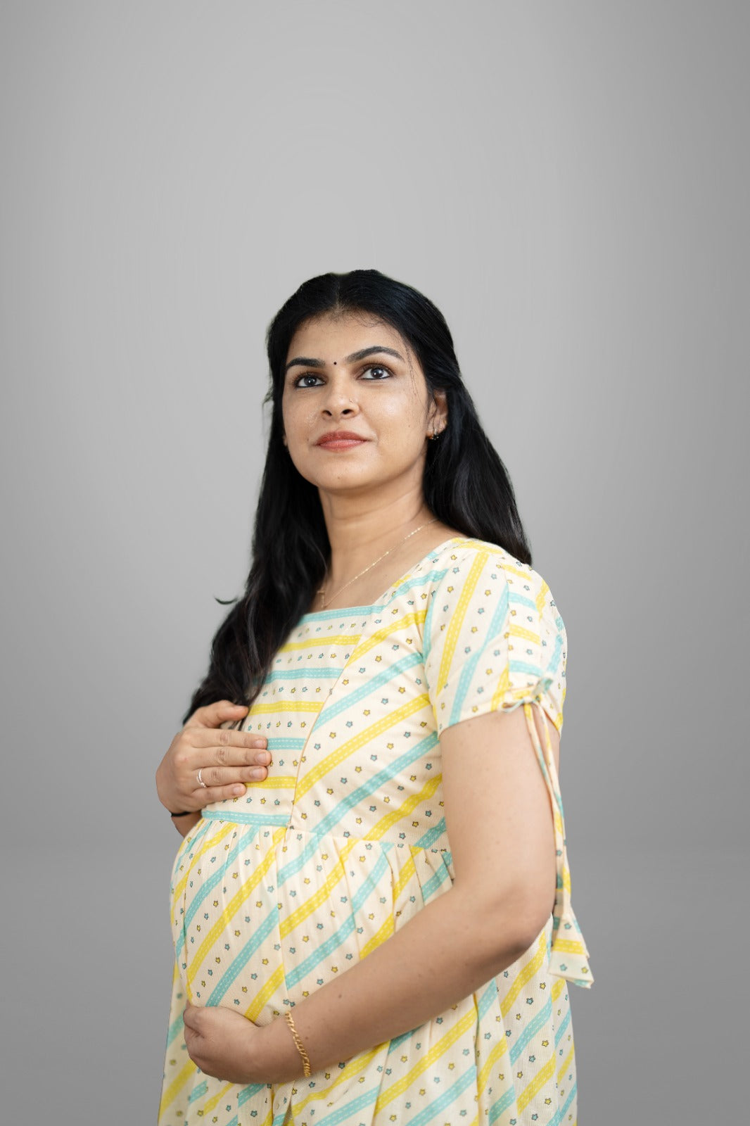 Sunbeam Stripes Maternity soft  cotton Dress | MK-MW-1037