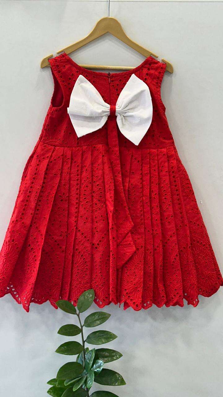 RED HACOBA FROCK FOR GIRLS| MK-GW-1068