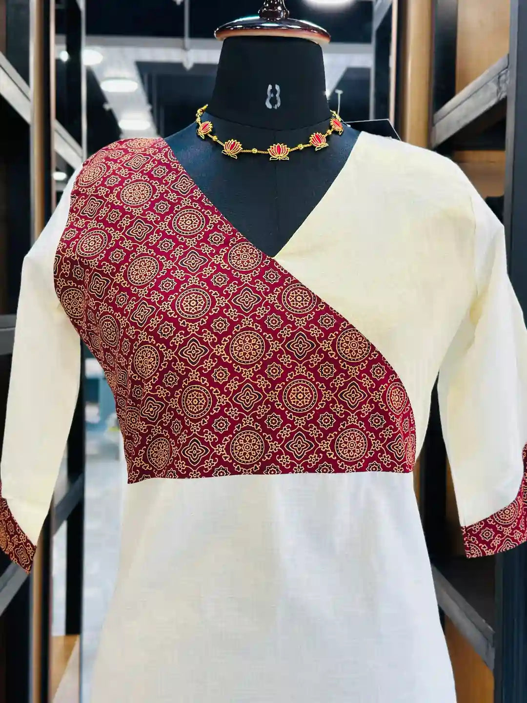 comfortable-cotton-kurti-and-v-neck-for-women