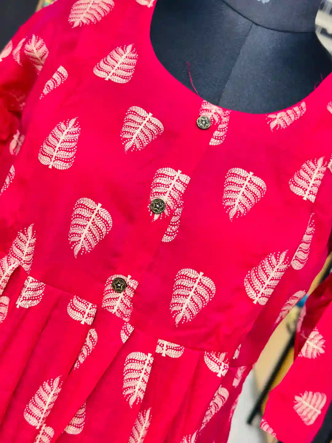 dark-pink-cotton-feeding-kurti-for-women-with-elbow-sleeves