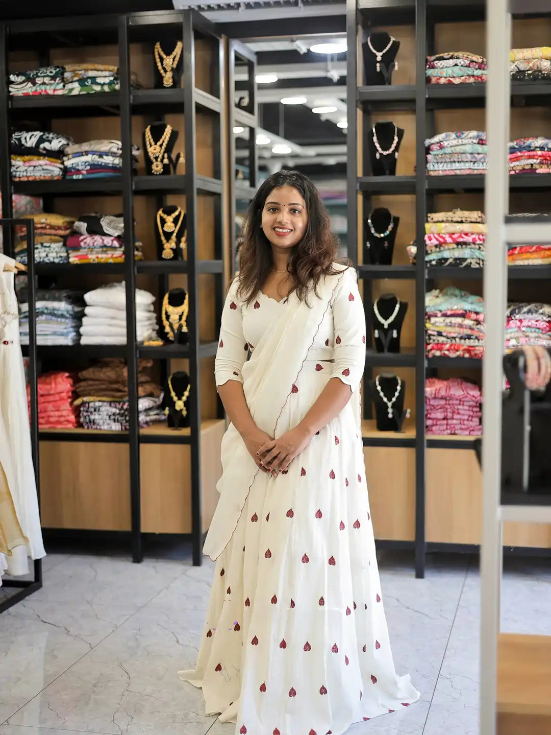 maroon-heart-print-cotton-dhavani-set-for-women-with-embroidery-work