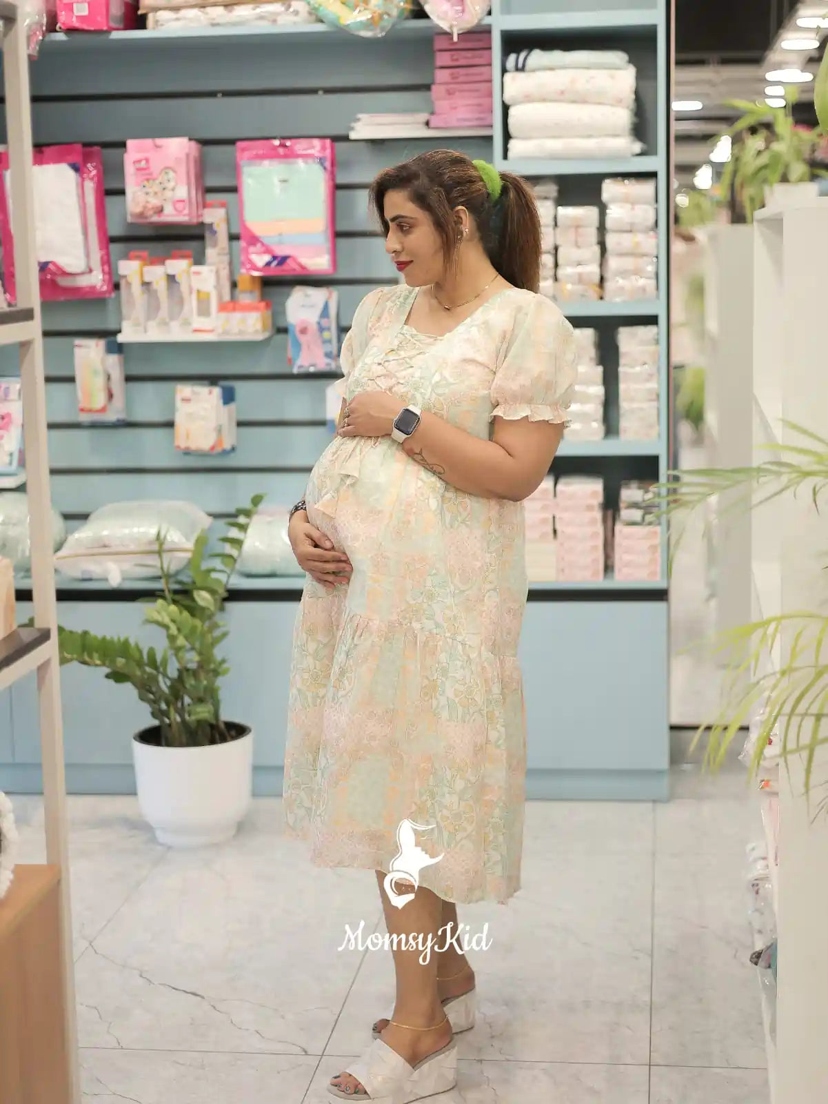 soft-dobby-cotton-floral-maternity-dress-for-women