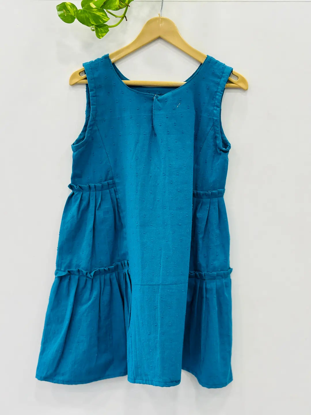 teal-blue-dress-baby-girls-cotton-frock-with-butta-design-back